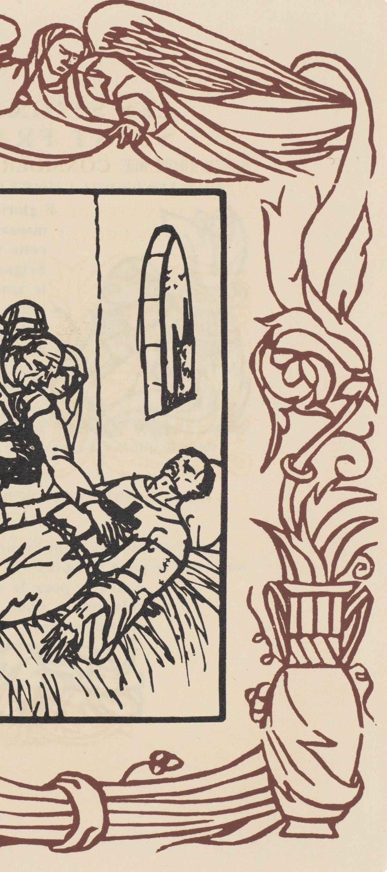 Émile Bernard, Composition (Morane, No. 100), Les Petites Fleurs de St. Françoise, Limited Edition Woodcut