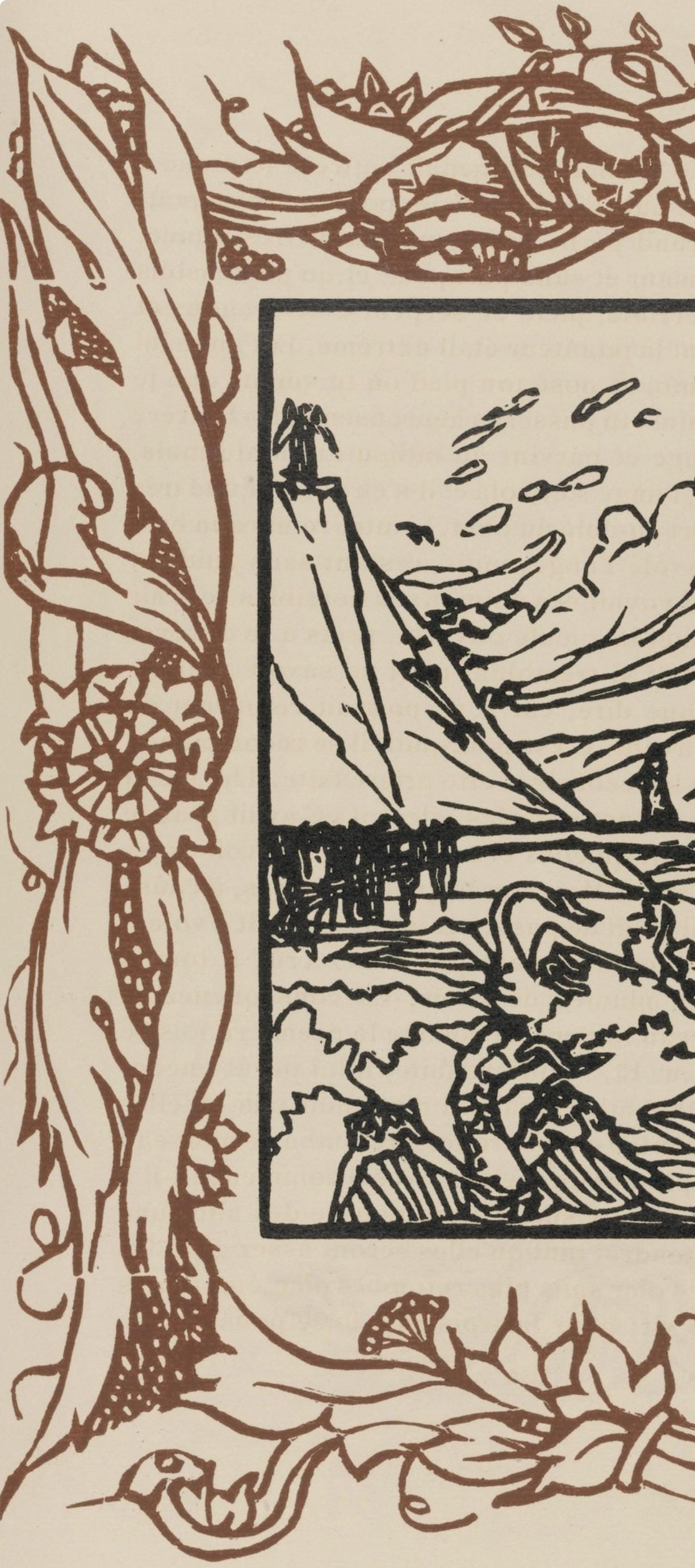 Émile Bernard, Composition (Morane, No. 100), Les Petites Fleurs de St. Françoise, Limited Edition Woodcut