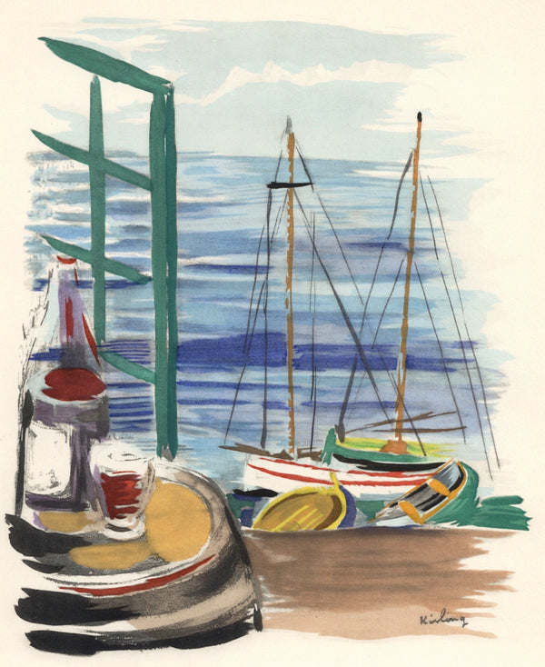 Moise Kisling, Vin du depart, Vins, Fleurs et Flammes, Limited Edition Lithograph