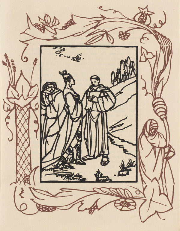 Émile Bernard, Composition (Morane, No. 100), Les Petites Fleurs de St. Françoise, Limited Edition Woodcut