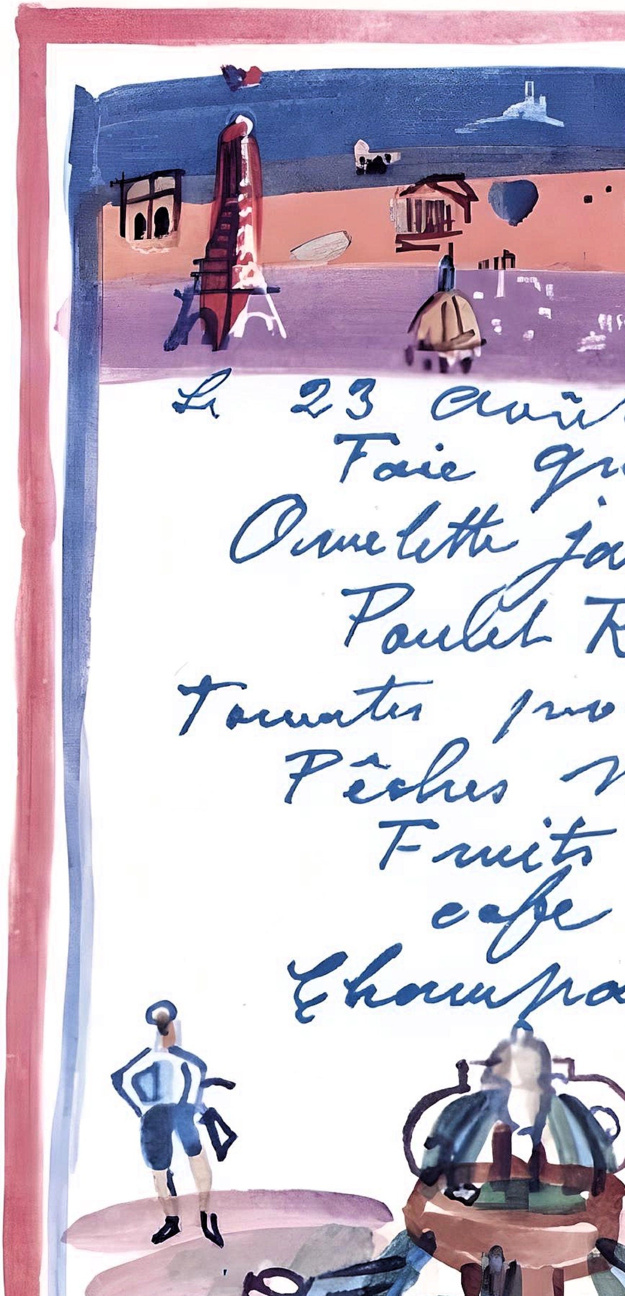 Raoul Dufy, Le menu de la Libération, Vacances forcées