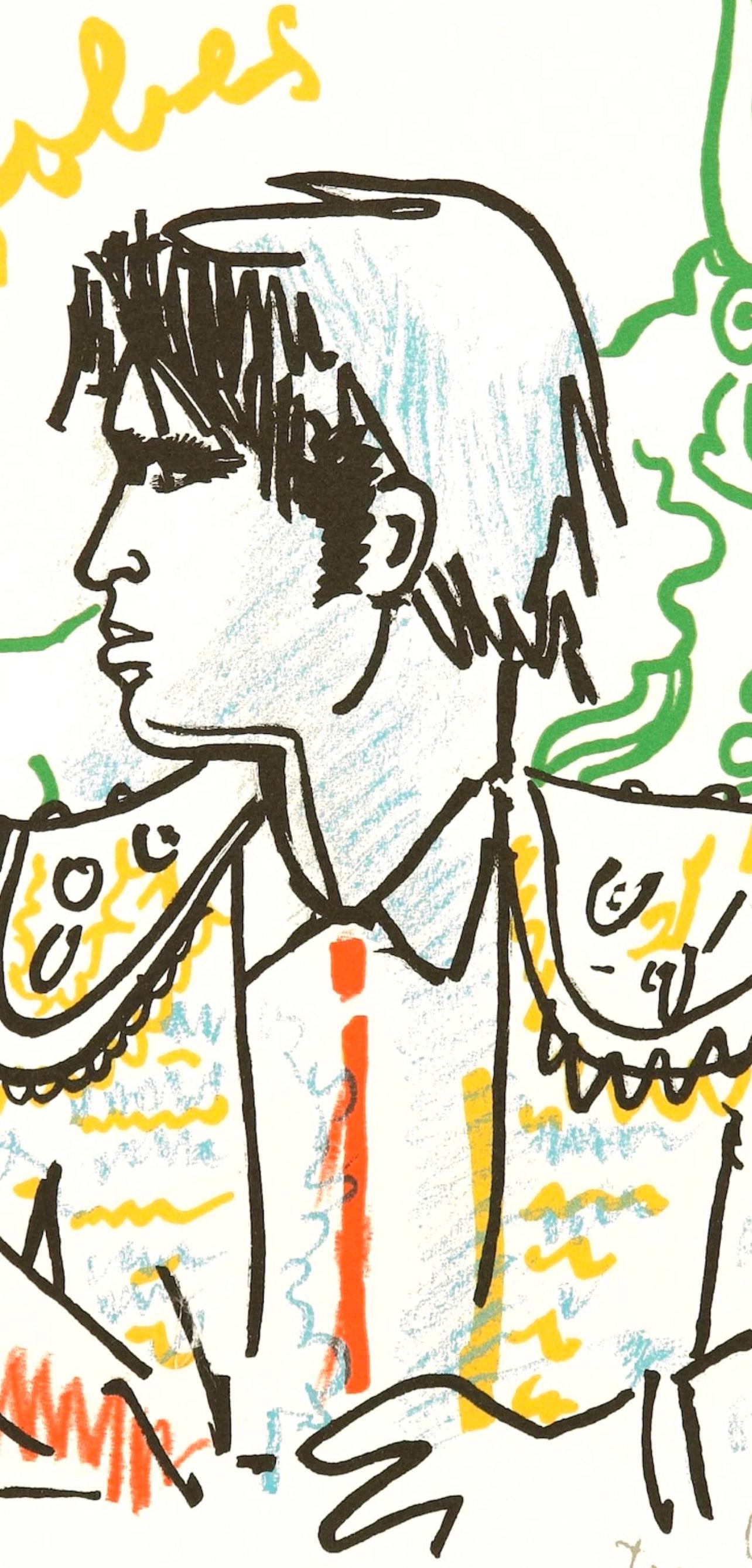 Jean Cocteau, Composition, Taureaux, Limited Edition Lithograph