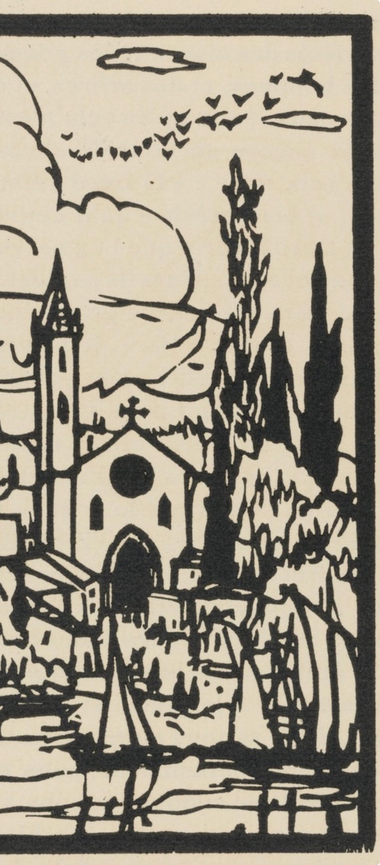 Émile Bernard, Composition (Morane, No. 100), Les Petites Fleurs de St. Françoise, Limited Edition Woodcut