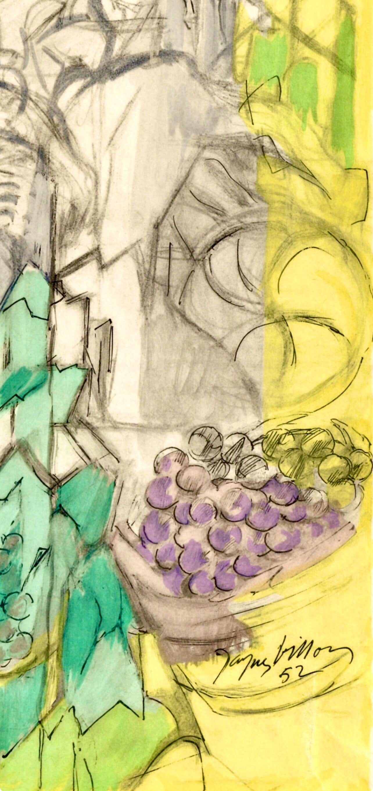 Jacques Villon, Couverture, Vins, Fleurs et Flammes, Limited Edition Lithograph