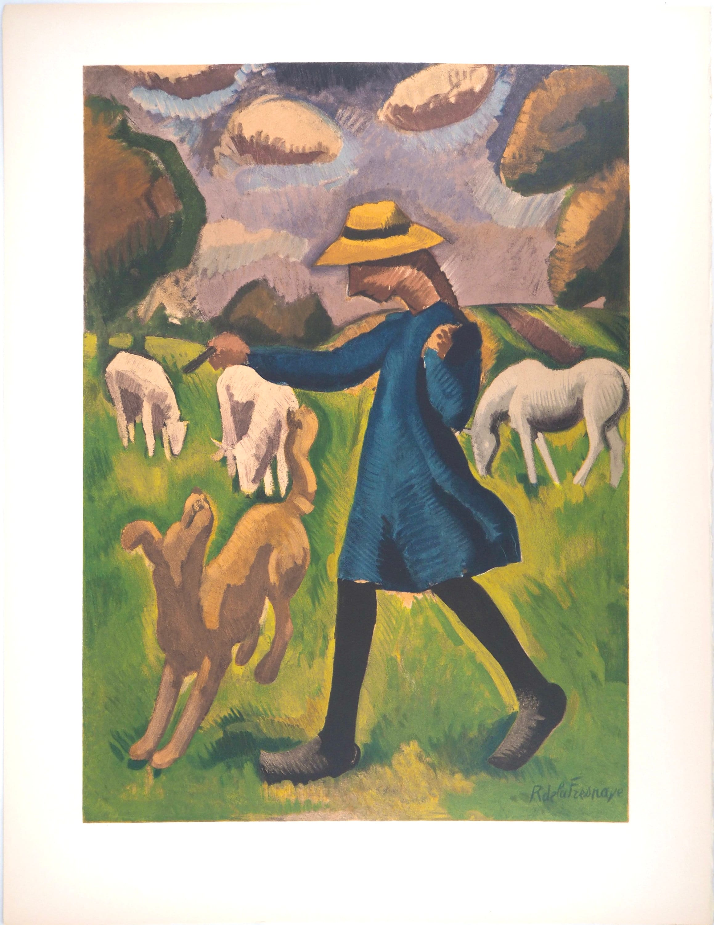 Roger de La Fresnaye, Gardeuse de moutons, Roger de La Fresnaye, Collection Pierre Lévy, Limited Edition Lithograph