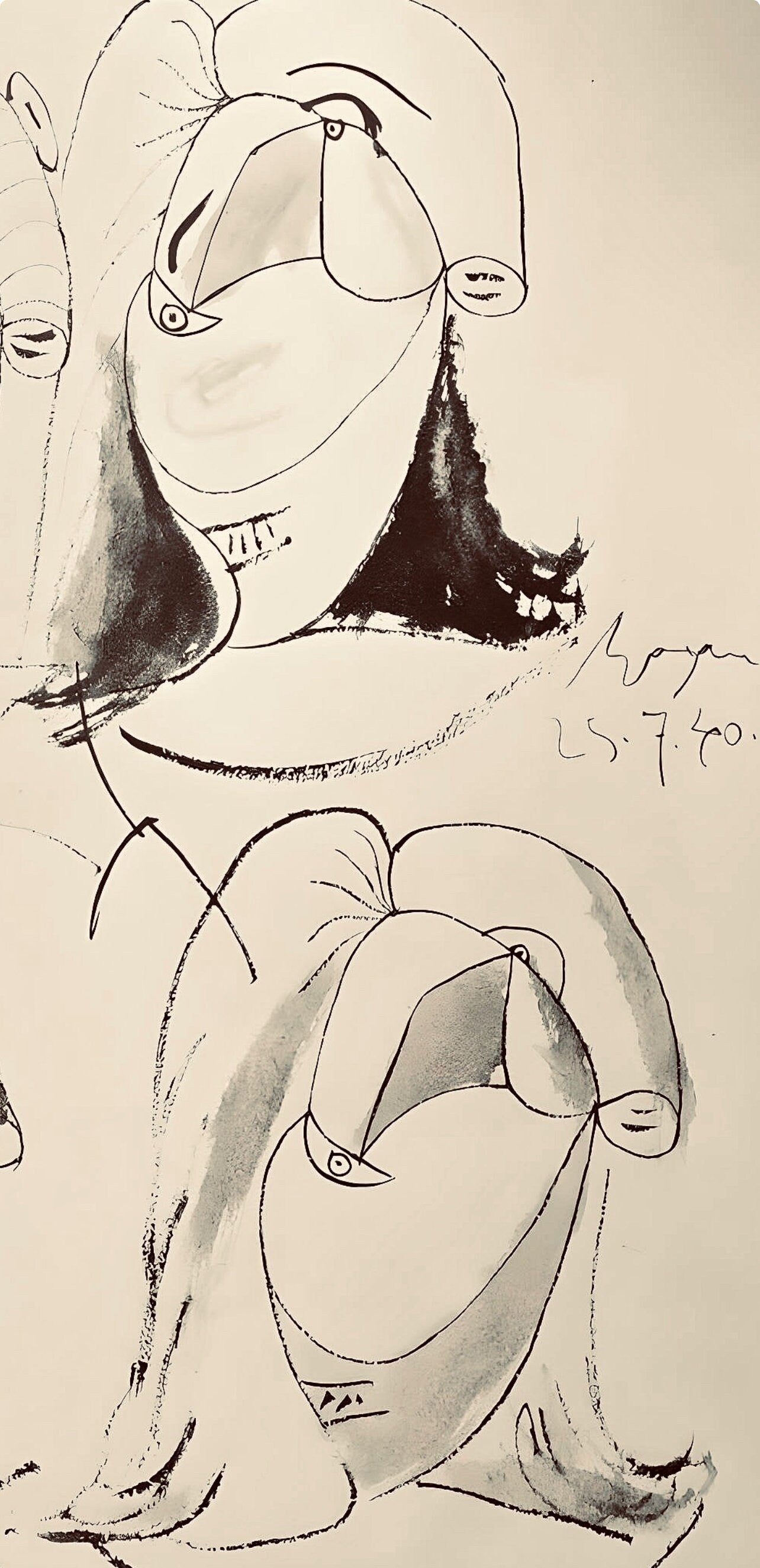 Pablo Picasso, Composition, Carnet de dessins de Picasso, Cahiers d’Art, Limited Edition Lithograph