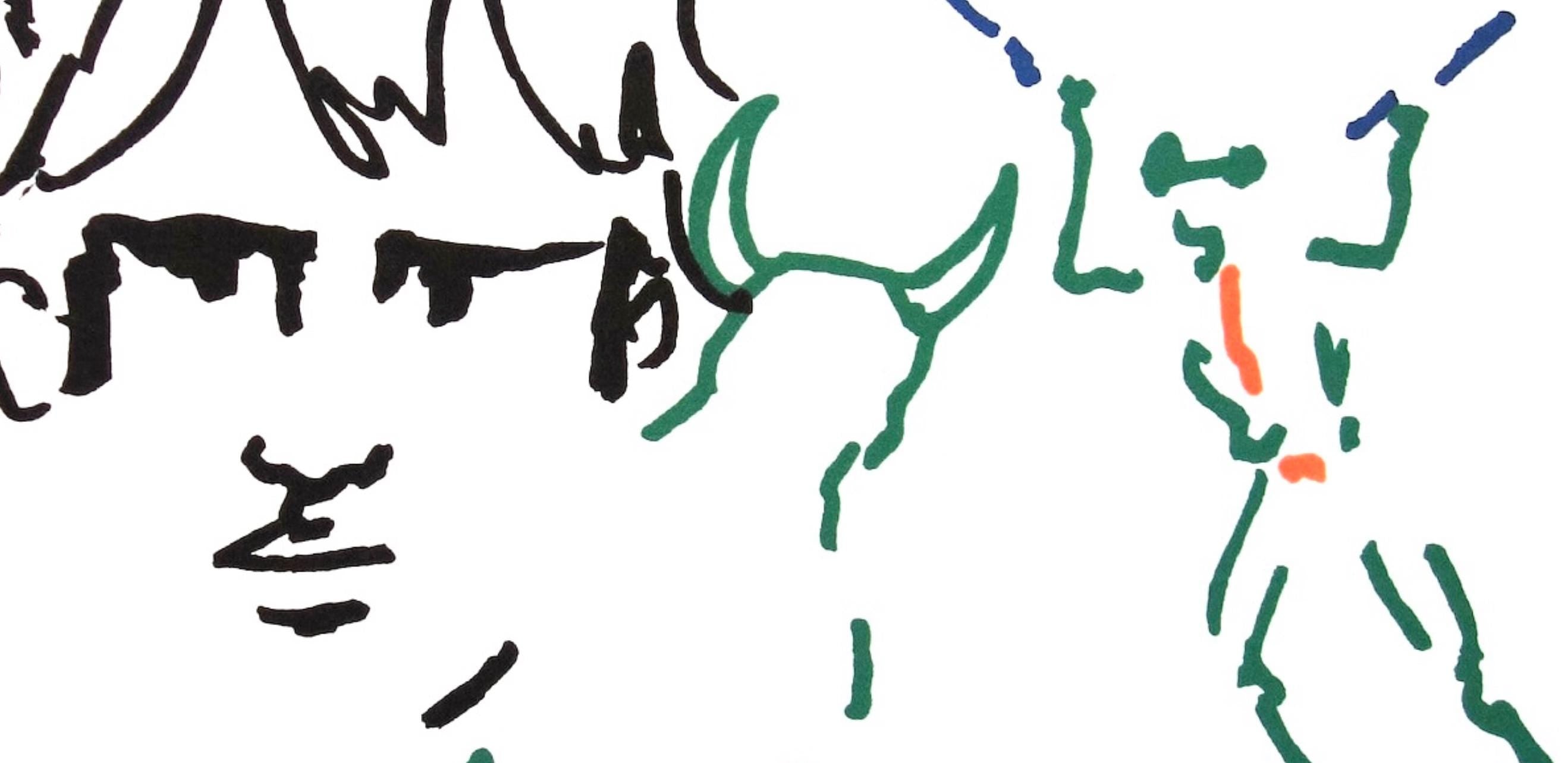 Jean Cocteau, Composition, Taureaux, Limited Edition Lithograph