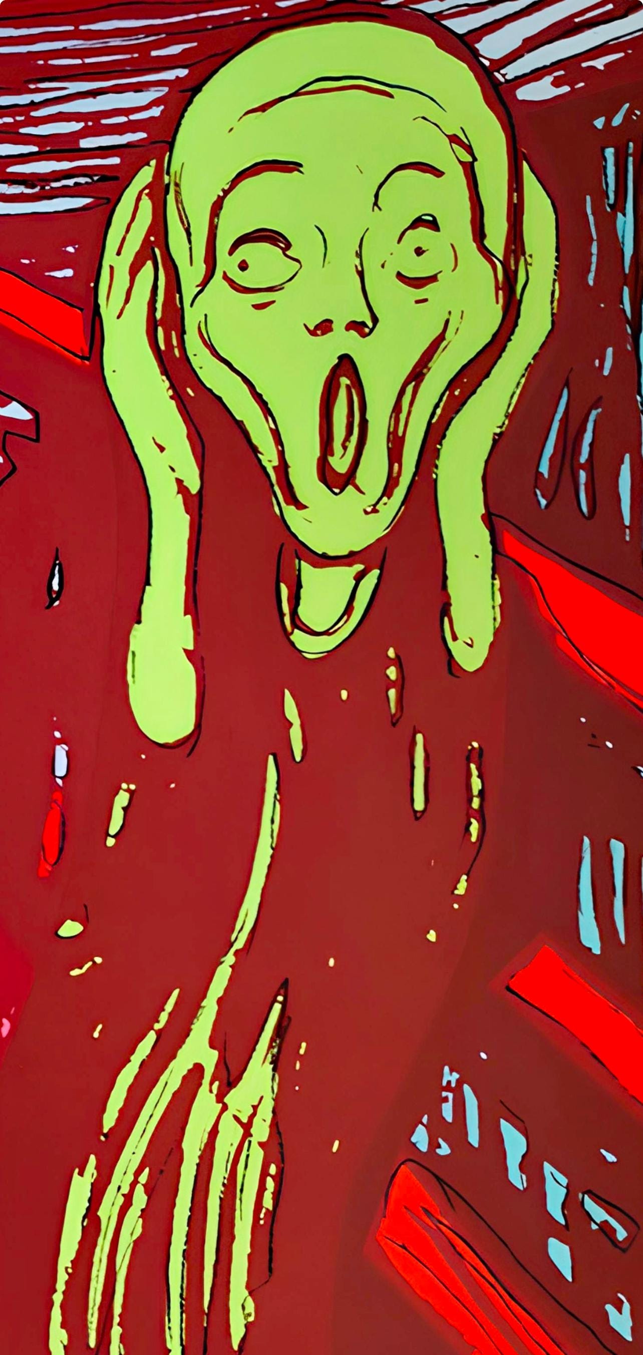 Andy Warhol, The Scream (after Edvard Munch), Green, Official Limited Edition, Sunday B. Morning, Silkscreen