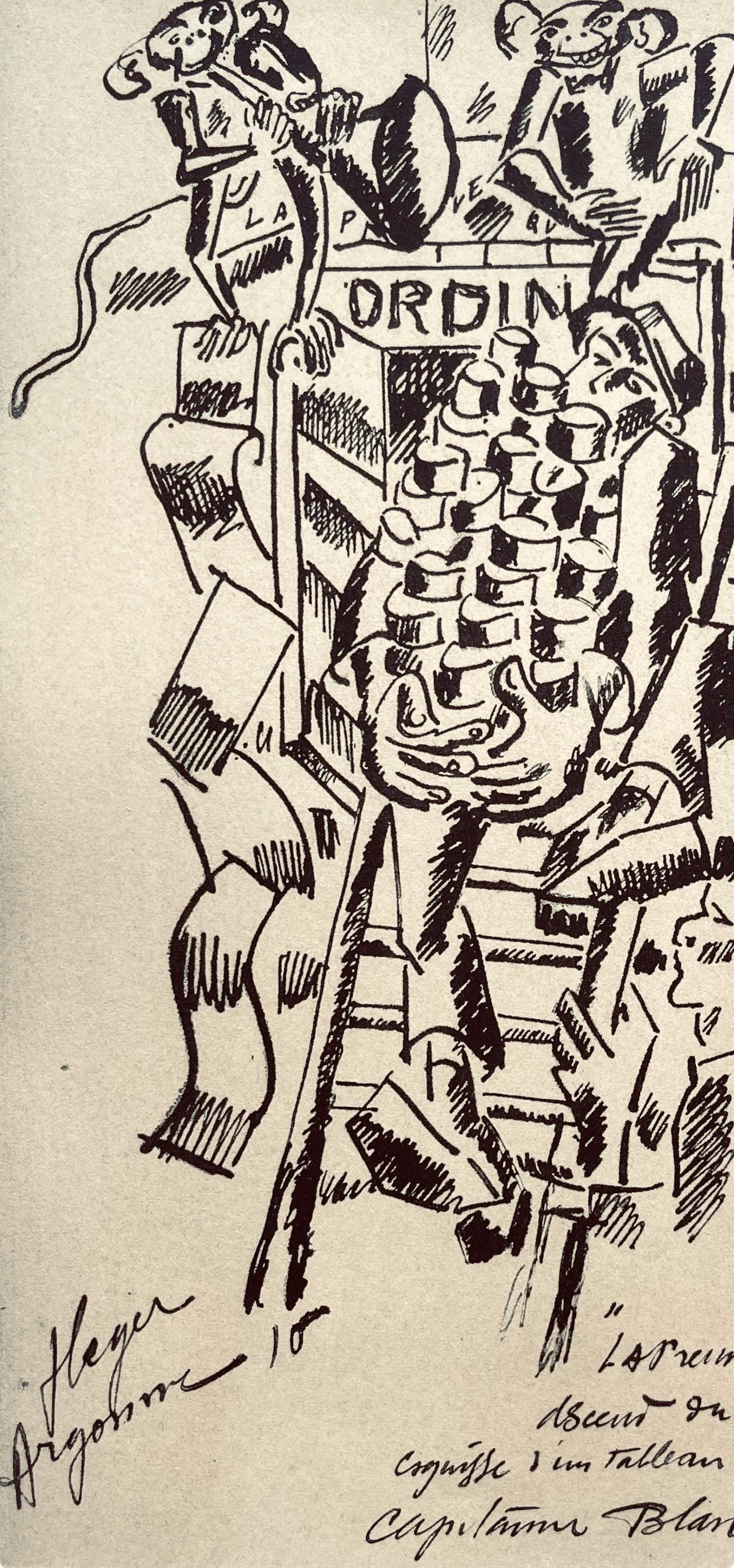 Fernand Léger, La Preuve Que l'Homme Descend Du Singe, Fernand Léger, Dessins de Guerre, Limited Edition Lithograph
