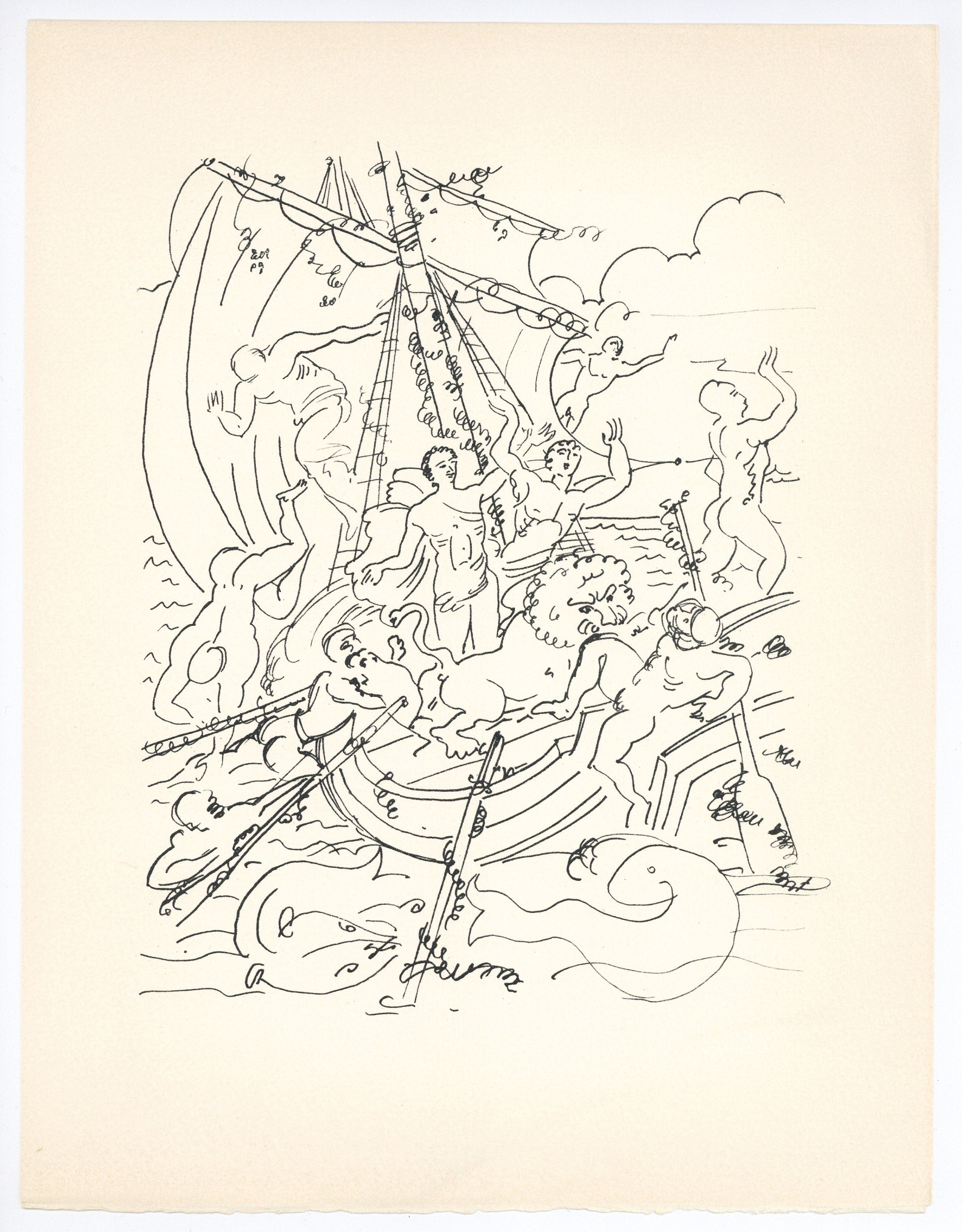 André Derain, Enlevement de Dionysos, Vins, Fleurs et Flammes, Limited Edition Lithograph