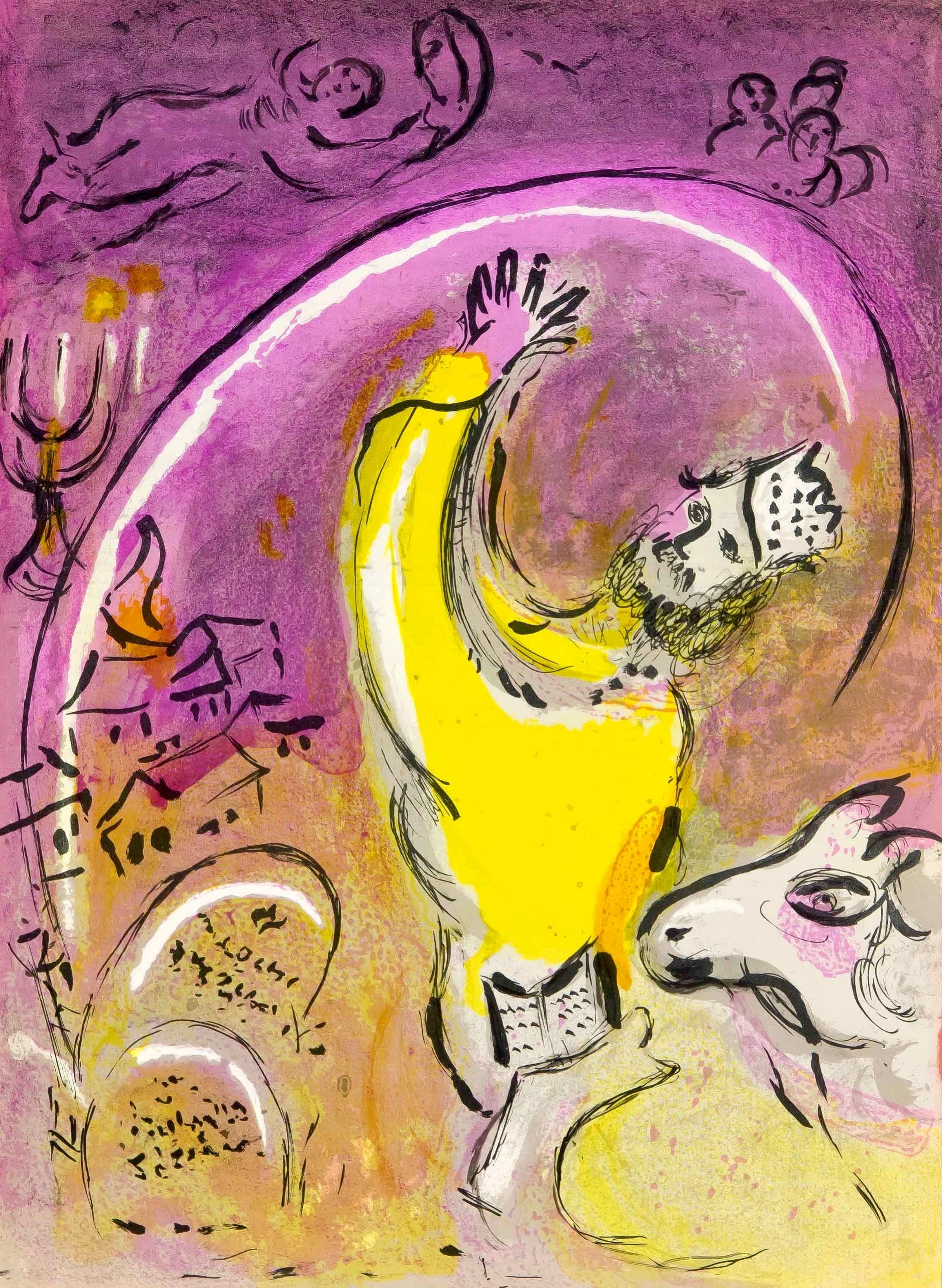 Marc Chagall, Solomon (Mourlot 117-46; Cramer 25), Drawings from the Bible by Marc Chagall, Verve: Revue, Limited Edition Lithograph