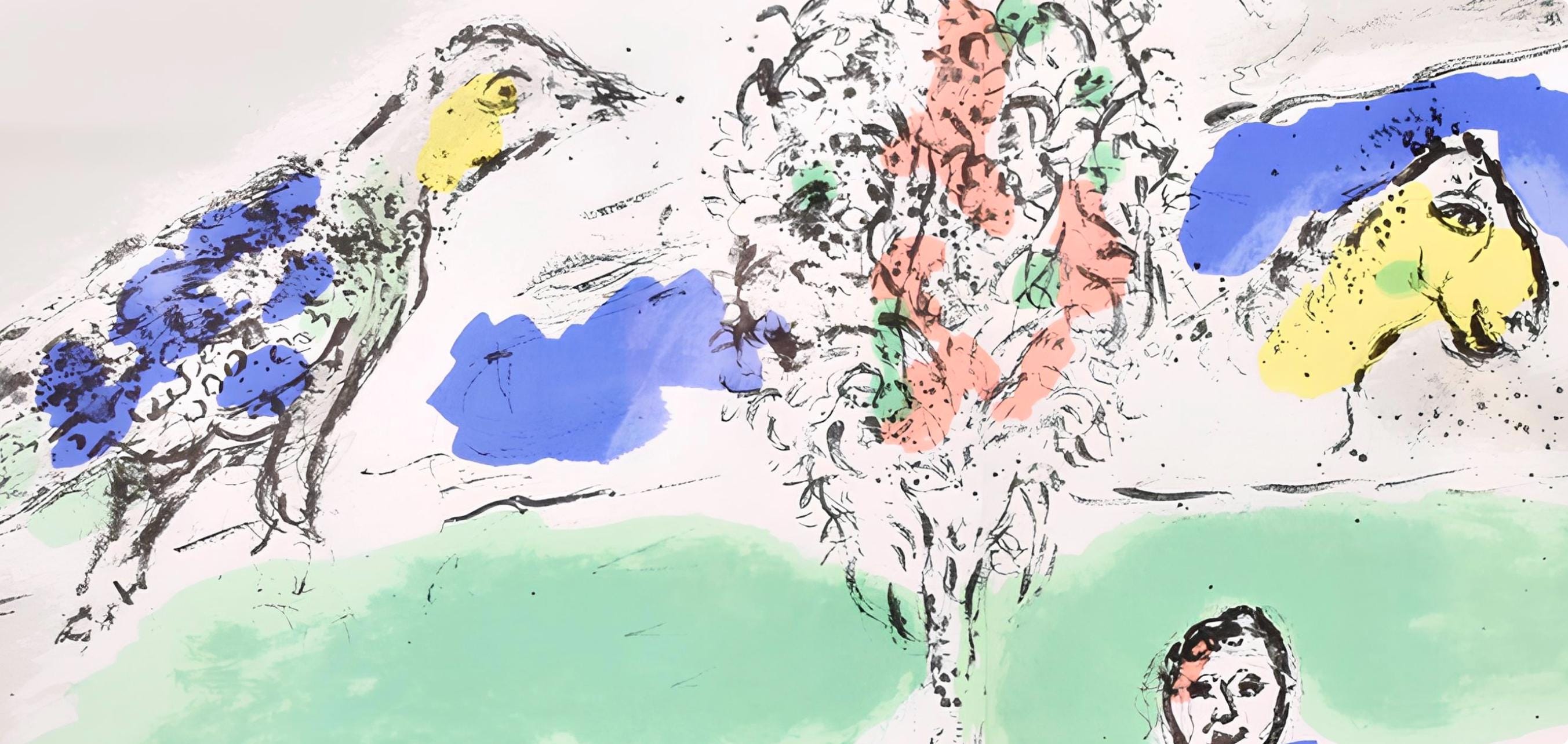 Marc Chagall, Le Fleuve vert (Mourlot 728), Chagall, Limited Edition Lithograph
