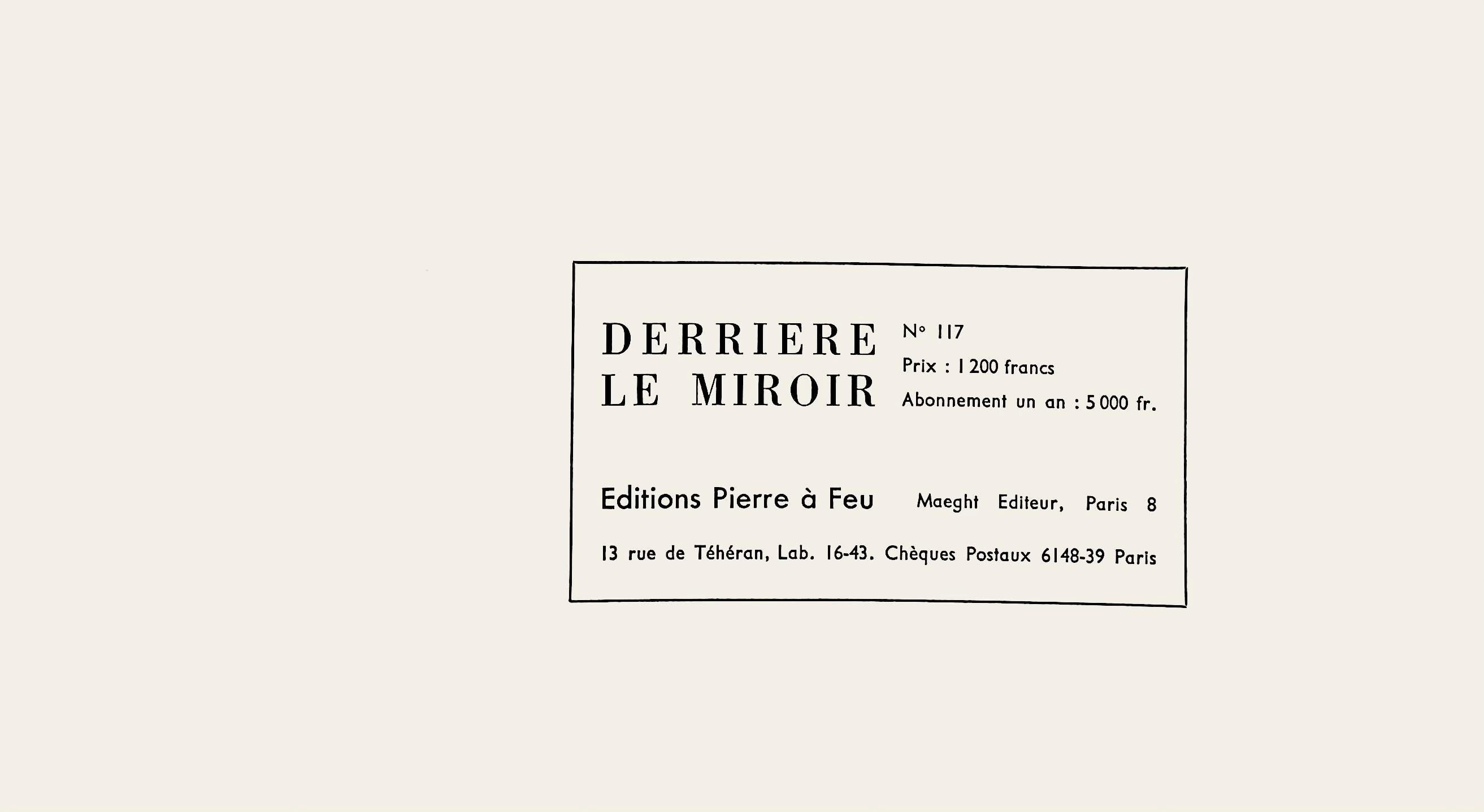 Georges Braque, Composition, Derrière le miroir, Limited Edition Lithograph