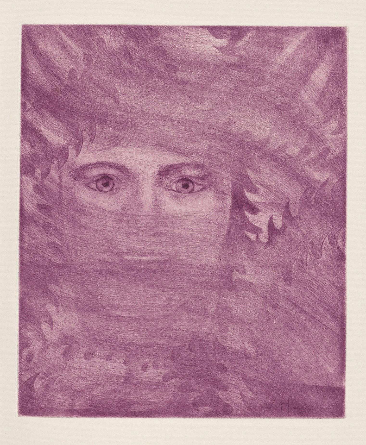 Valentin Hugo, Composition, Feuilles éparses, Limited Edition Etching