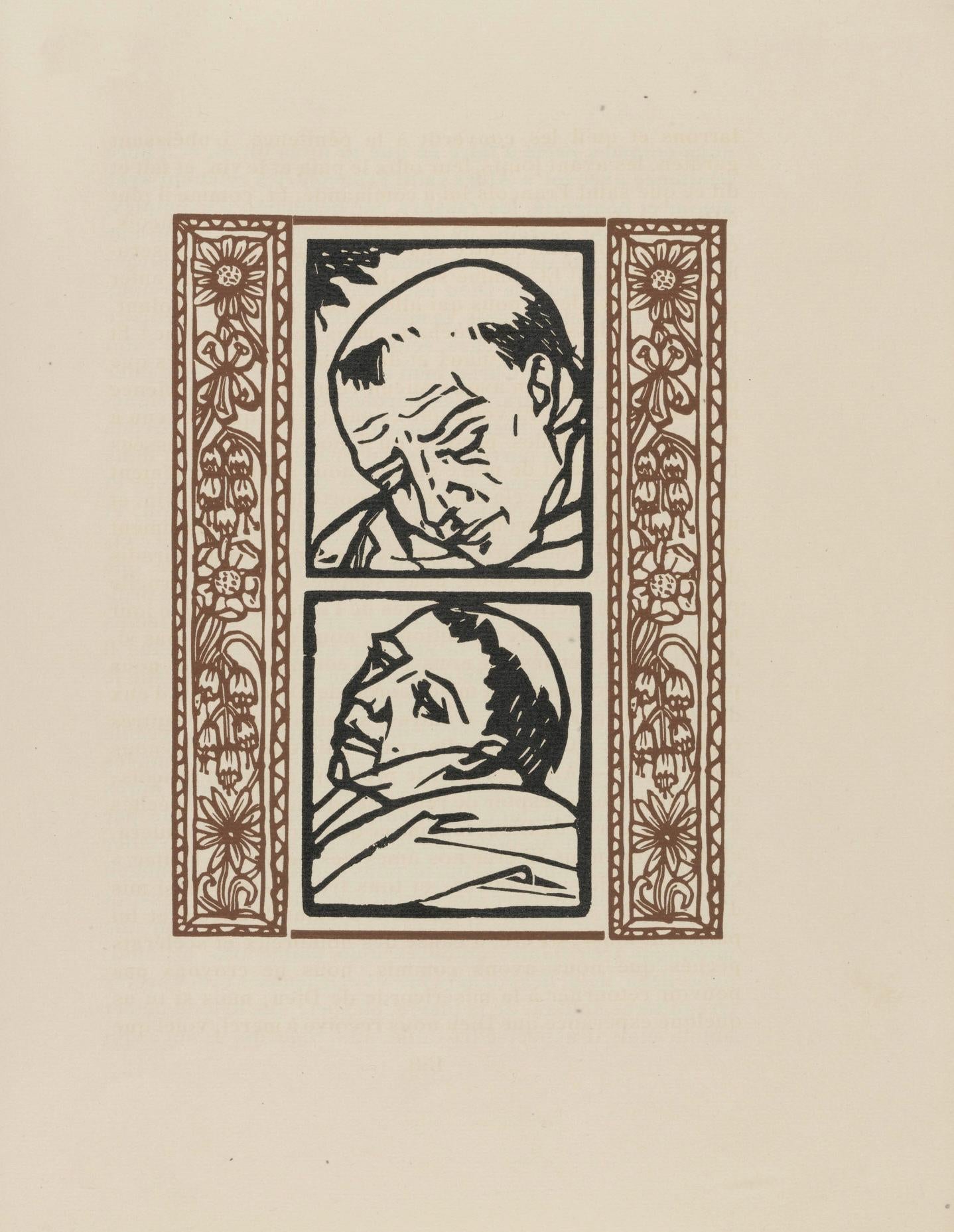 Émile Bernard, Composition (Morane, No. 100), Les Petites Fleurs de St. Françoise, Limited Edition Woodcut