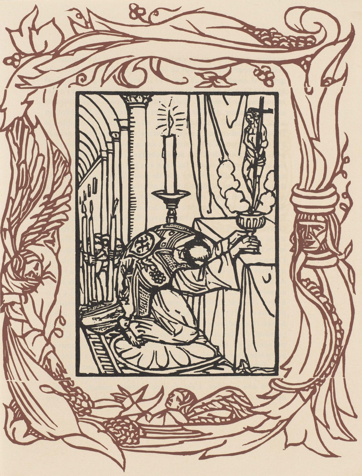 Émile Bernard, Composition (Morane, No. 100), Les Petites Fleurs de St. Françoise, Limited Edition Woodcut