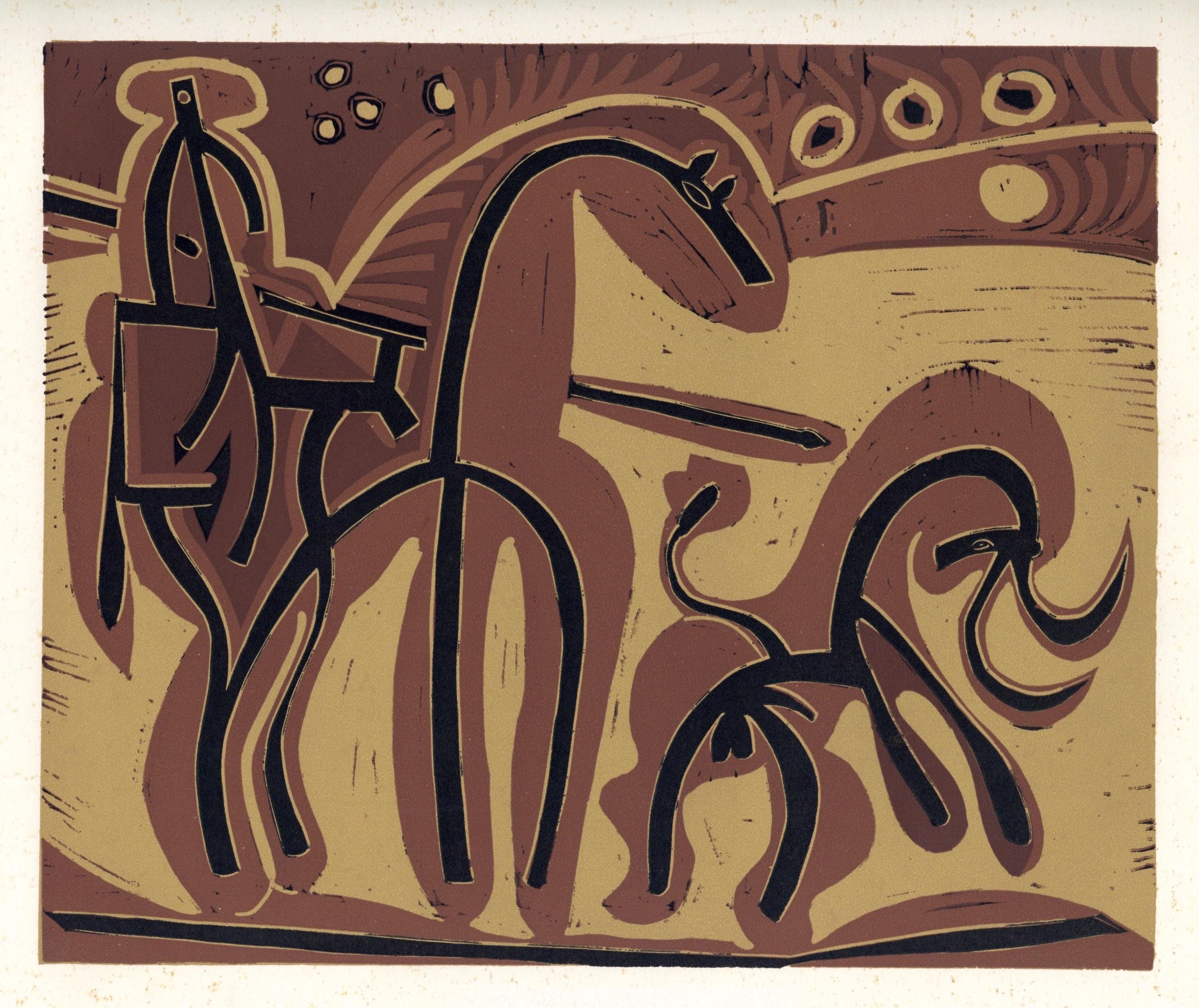 Pablo Picasso, Picador and Bull (Orozco 214), Grabados al linóleo, Limited Edition Linocut
