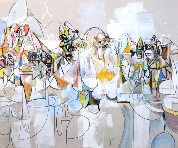 George Condo, Parallel Figures, Drawing Paintings, Limited Edition Four Color Process Print