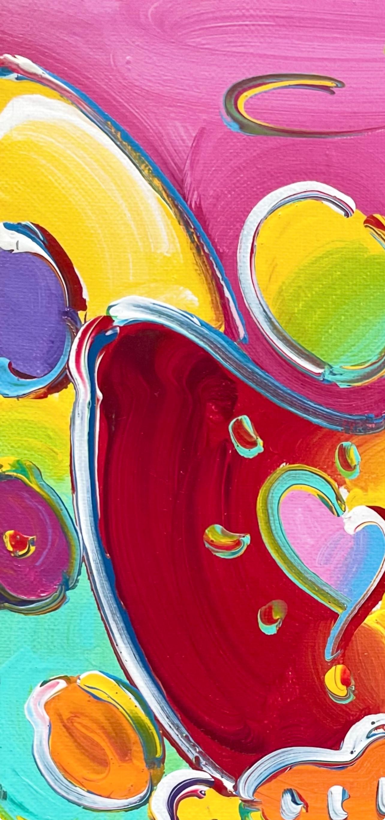 Peter Max, Angel with Heart, Ver. I, Hand Signed, Acrylic Painting