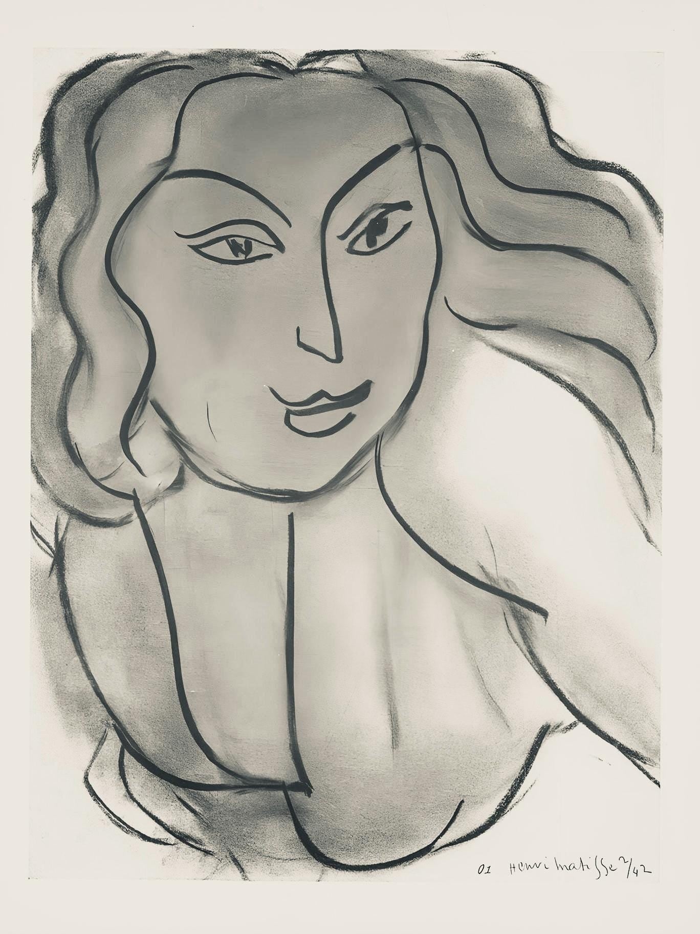 Henri Matisse, Série O, var. 1 (Duthuit 9), Henri Matisse, Dessins, Thèmes et variations, Limited Edition Lithograph