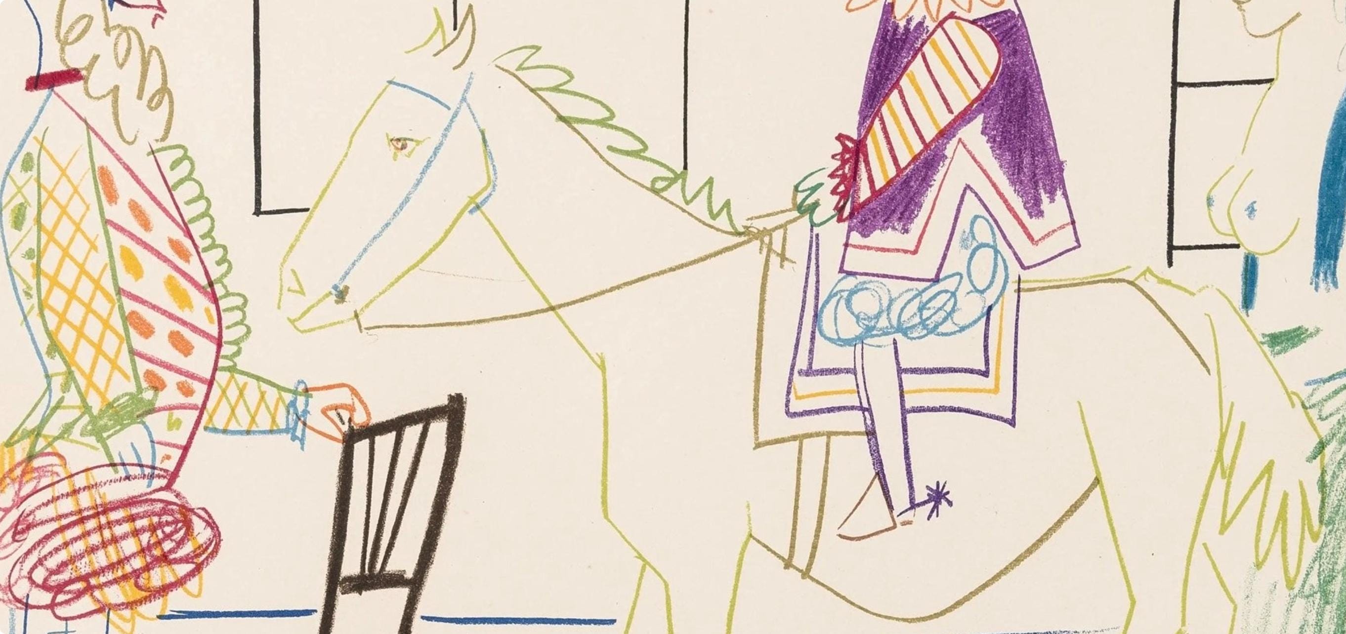 Pablo Picasso, Composition, Picasso and the Human Comedy, Verve: Revue Artistique et Littéraire, Limited Edition Lithograph
