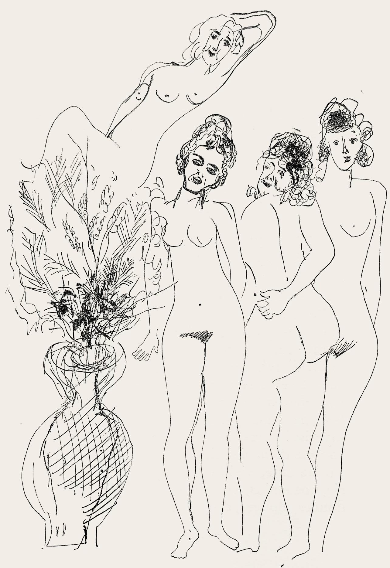 Marc Chagall, Composition, Suite Provinciale avec 92 dessins inédits de Marc Chagall, Limited Edition Lithograph