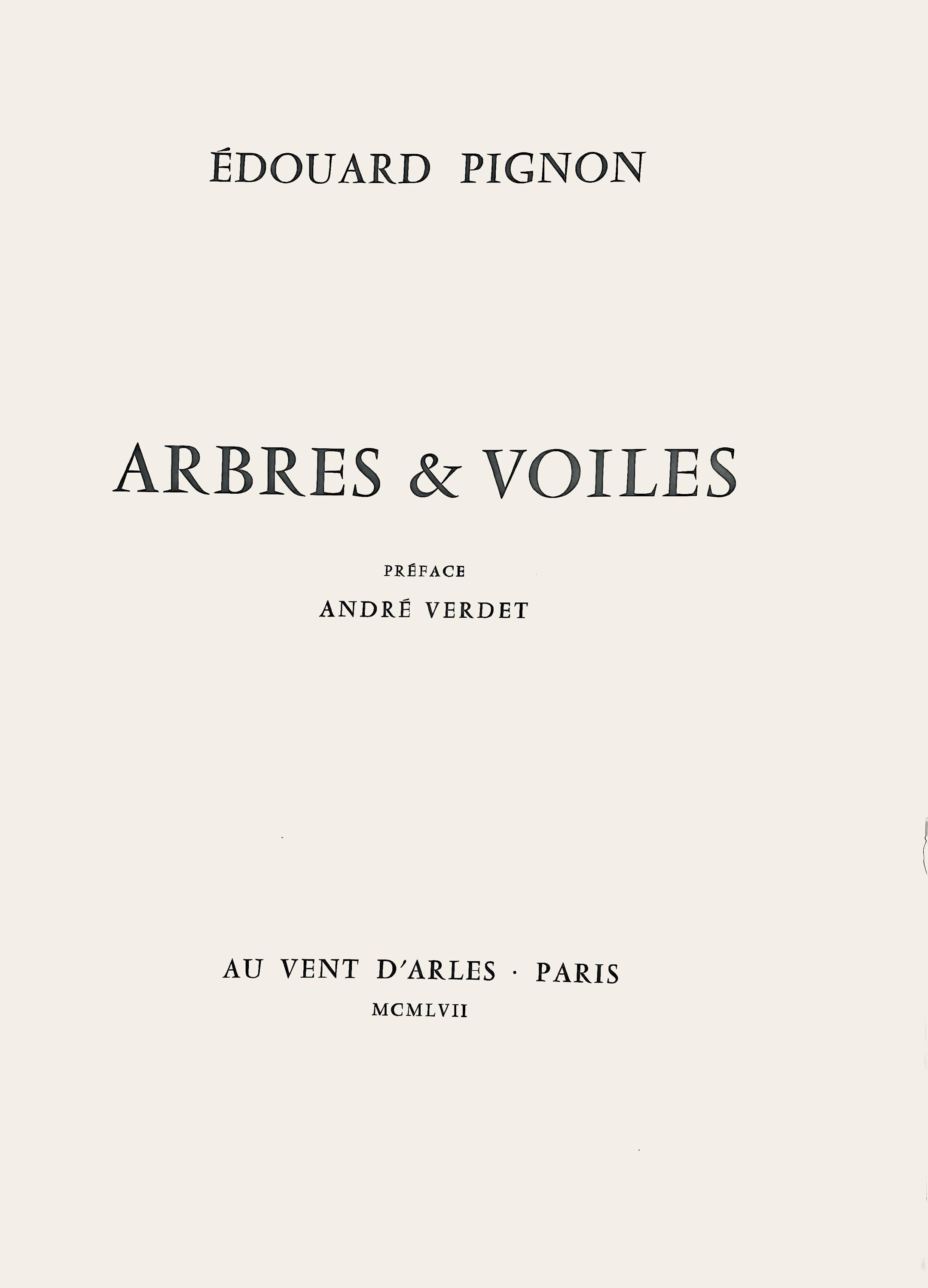 Édouard Pignon, Composition, Arbres et Voiles, Limited Edition Lithograph