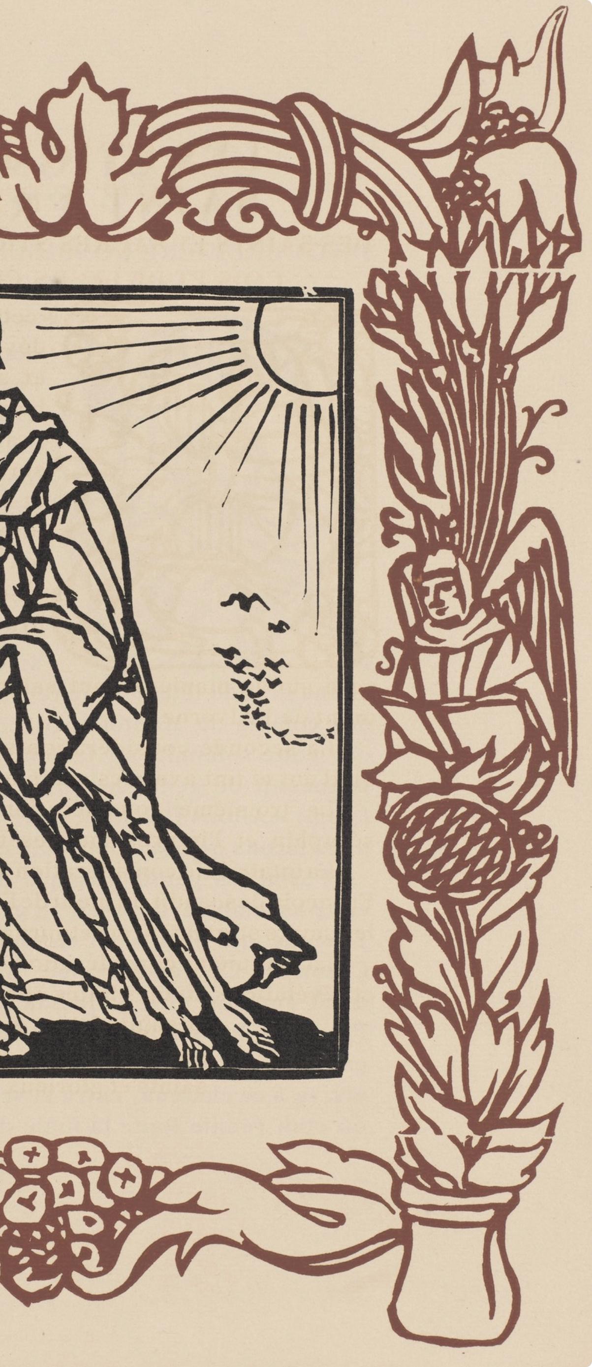 Émile Bernard, Composition (Morane, No. 100), Les Petites Fleurs de St. Françoise, Limited Edition Woodcut