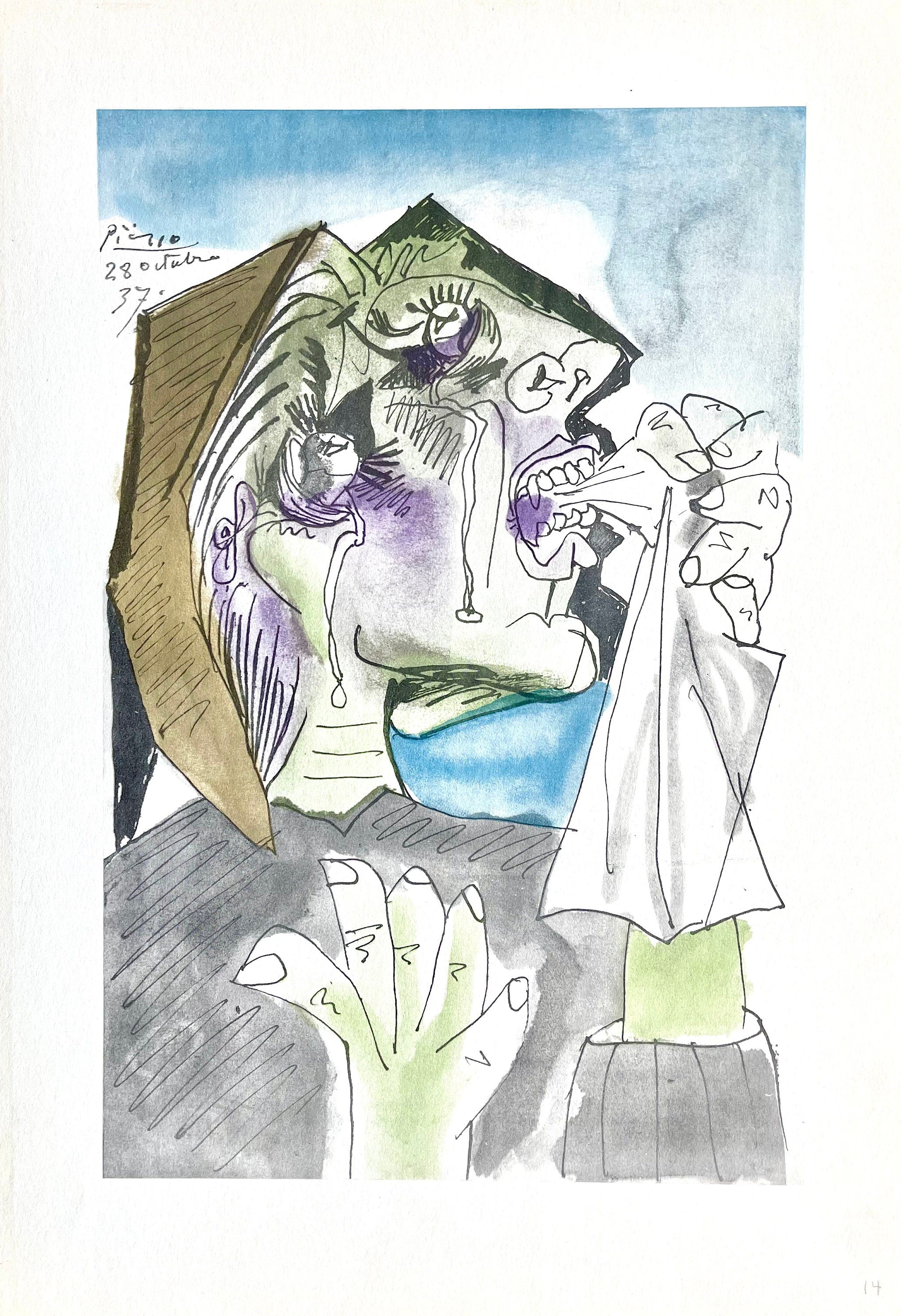 Pablo Picasso, Weeping Woman (Orozco 95), Picasso: Fifteen Drawings, Limited Edition Lithograph