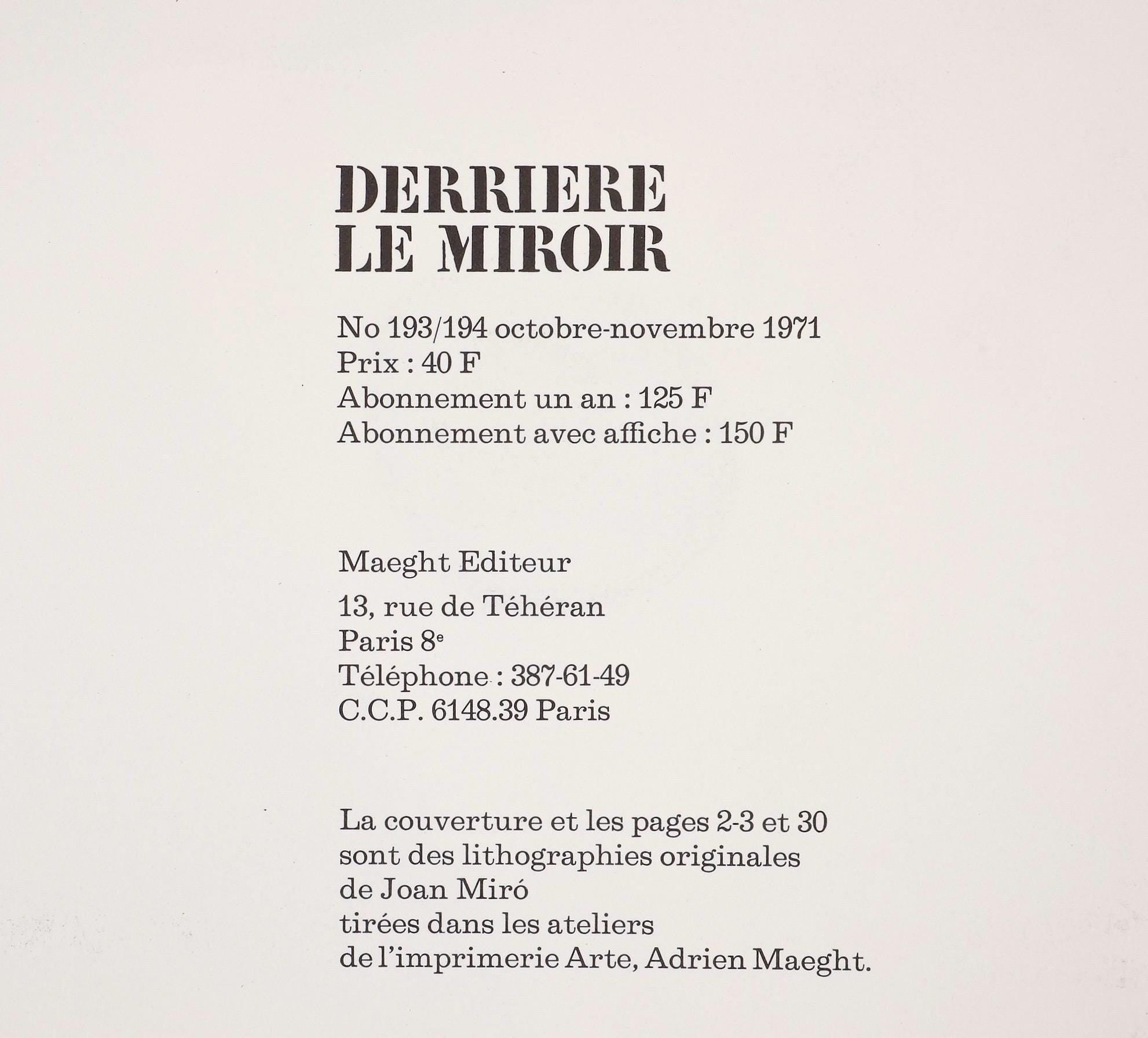 Joan Miró, Composition (Cramer 145; Mourlot, 738-740), Derrière le miroir, Limited Edition Lithograph