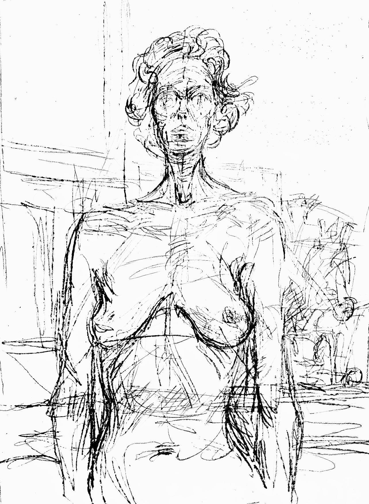 Alberto Giacometti, Composition (Kornfeld 322; Lust 32), Derrière le miroir, Limited Edition Lithograph