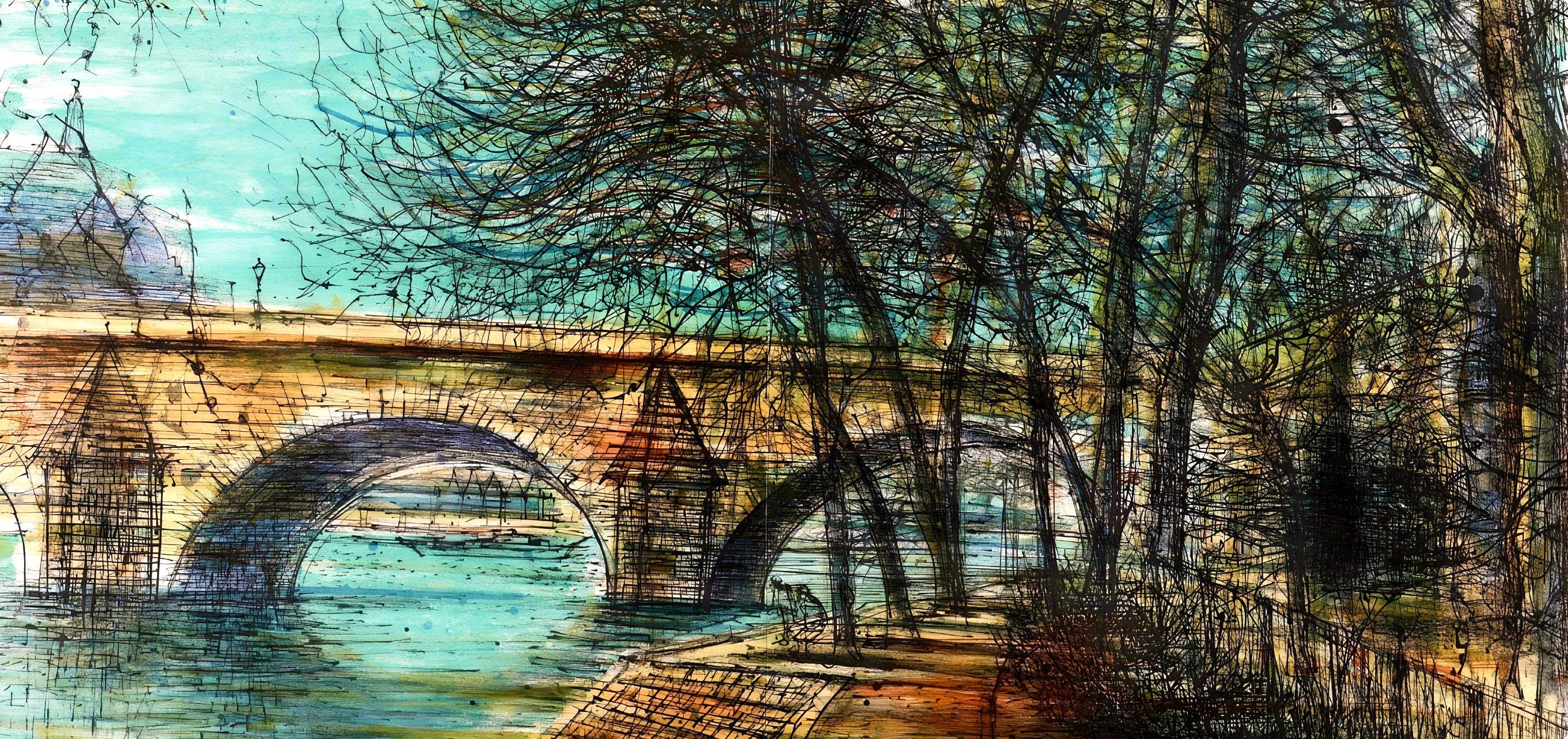 Jean Carzou, Le Pont-Neuf, Au Temps de Paris Seine, Limited Edition Lithograph