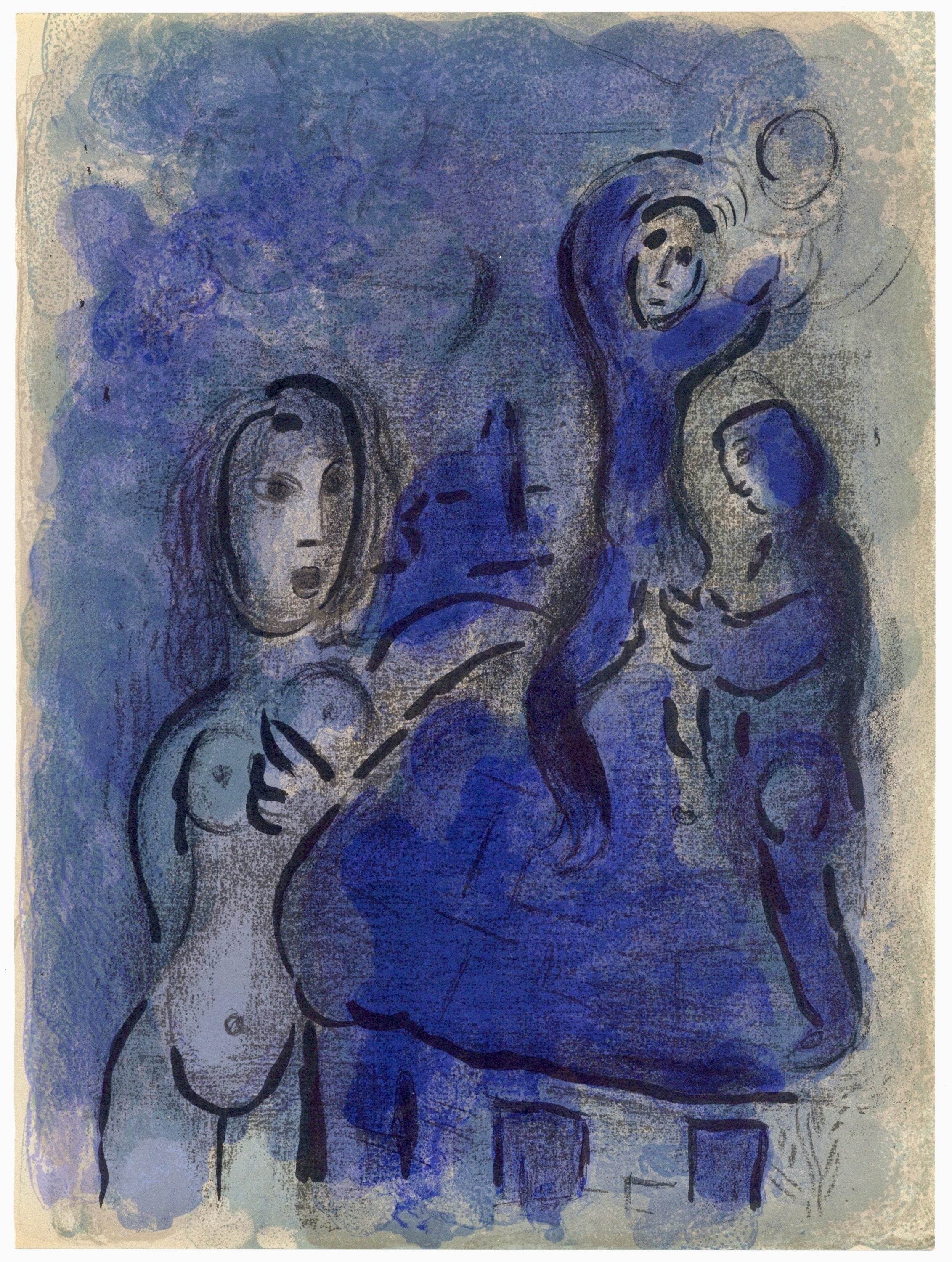 Marc Chagall, Rahab and the spices of Jericho (Mourlot 117-46; Cramer 25), Drawings from the Bible, Verve: Revue, Limited Edition Lithograph