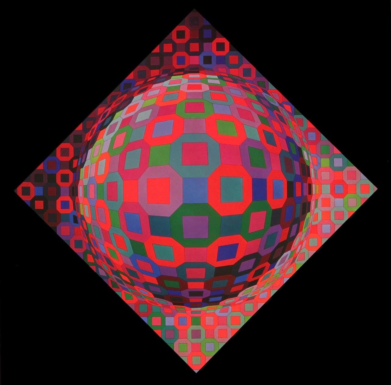 Victor Vasarely, Composition, Octogone, Limited Edition Héliogravure