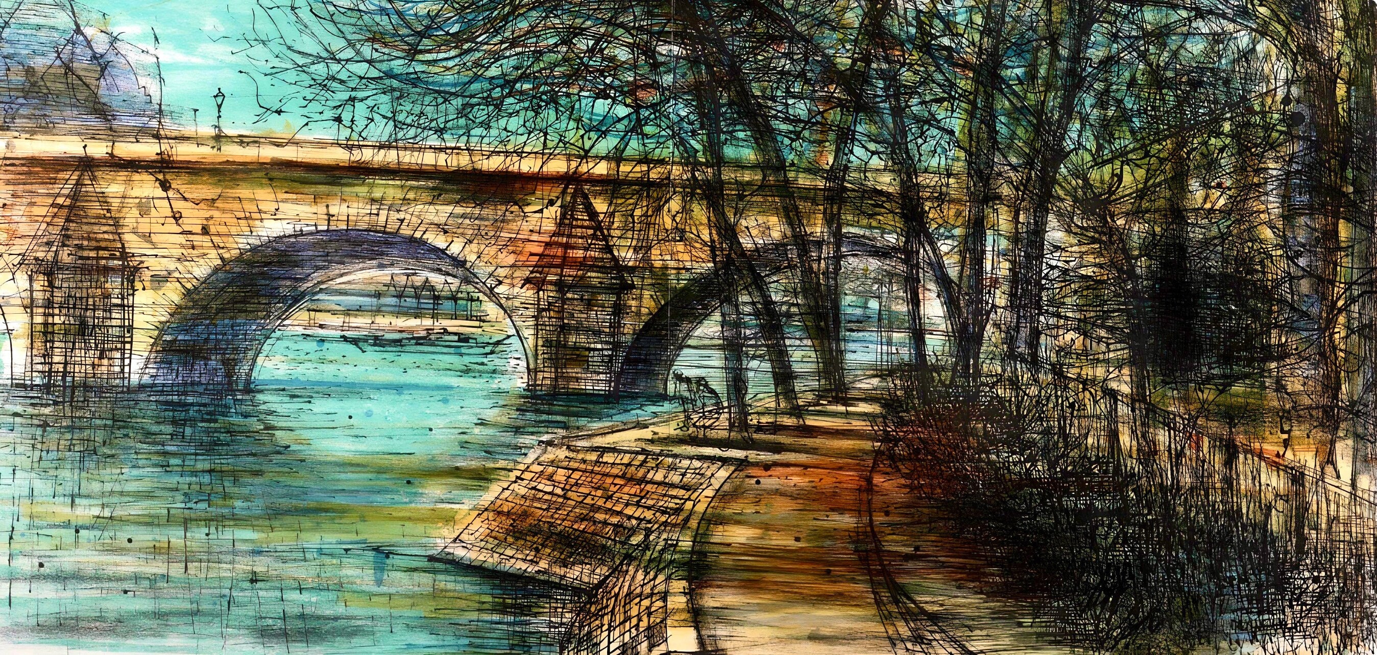 Jean Carzou, Le Pont-Neuf, Au Temps de Paris Seine, Limited Edition Lithograph