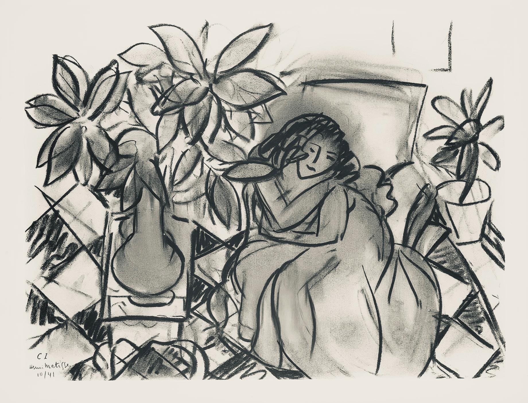 Henri Matisse, Série C, var. 1 (Duthuit 9), Henri Matisse, Dessins, Thèmes et variations, Limited Edition Lithograph