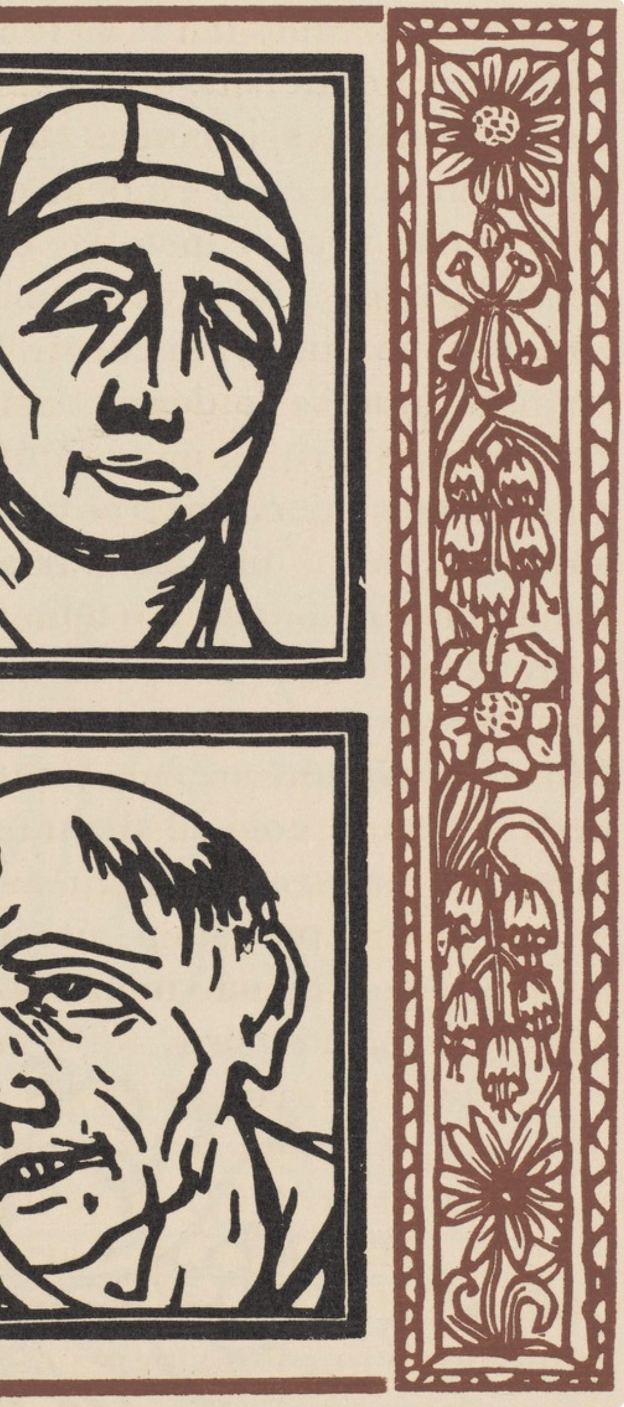 Émile Bernard, Composition (Morane, No. 100), Les Petites Fleurs de St. Françoise, Limited Edition Woodcut