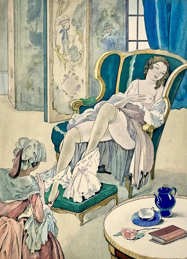 Umberto Brunelleschi, Composition, La Leçon d'amour dans un parc, Limited Edition Lithograph