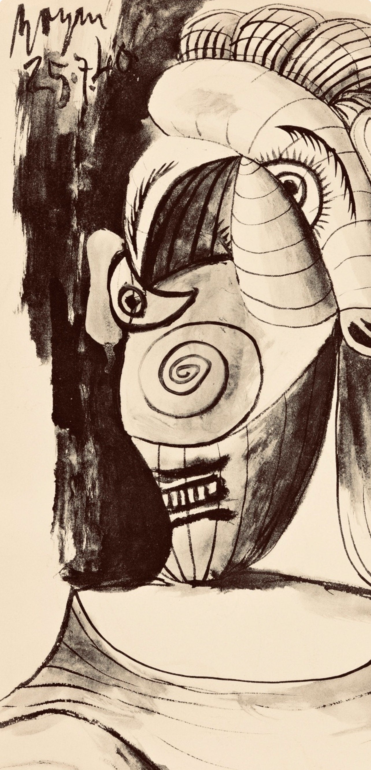 Pablo Picasso, Composition, Carnet de dessins de Picasso, Cahiers d’Art, Limited Edition Lithograph