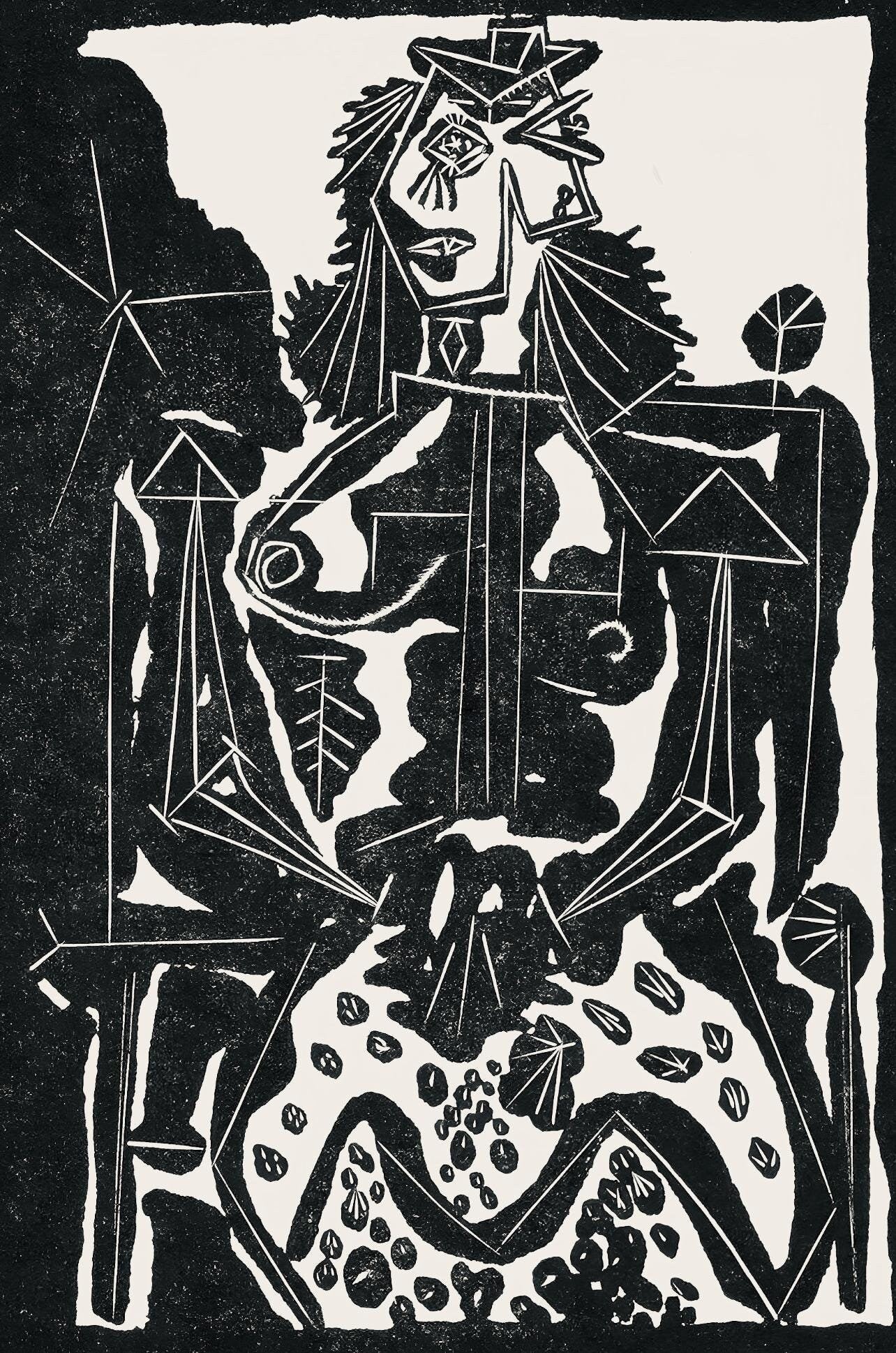 Pablo Picasso, Composition (Cramer 36; Bloch 360; Horodisch A6), Non Vouloir, Limited Edition Zincograph