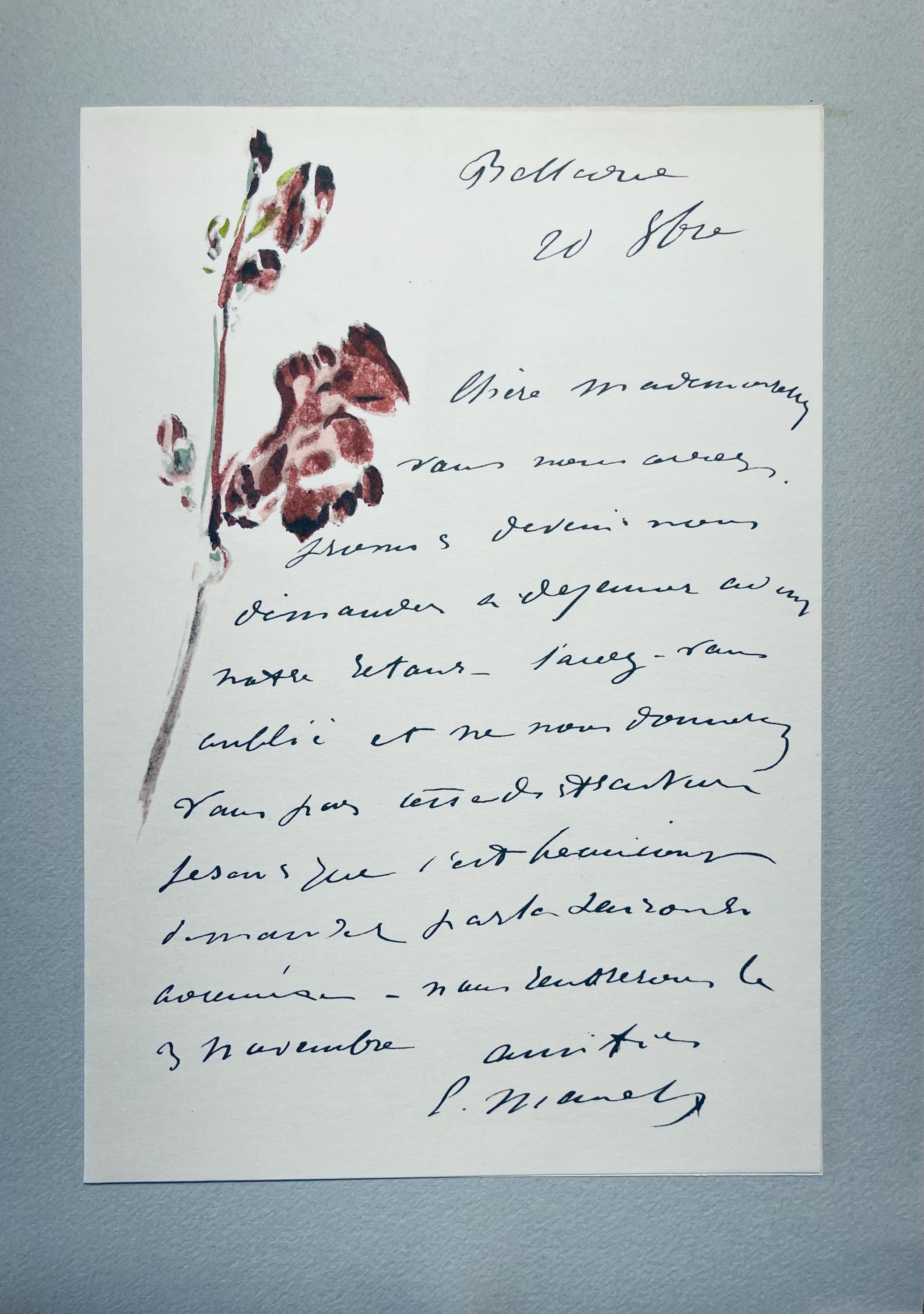 Édouard Manet, Composition, Édouard Manet, Letters with Aquarelles, Limited Edition Lithograph