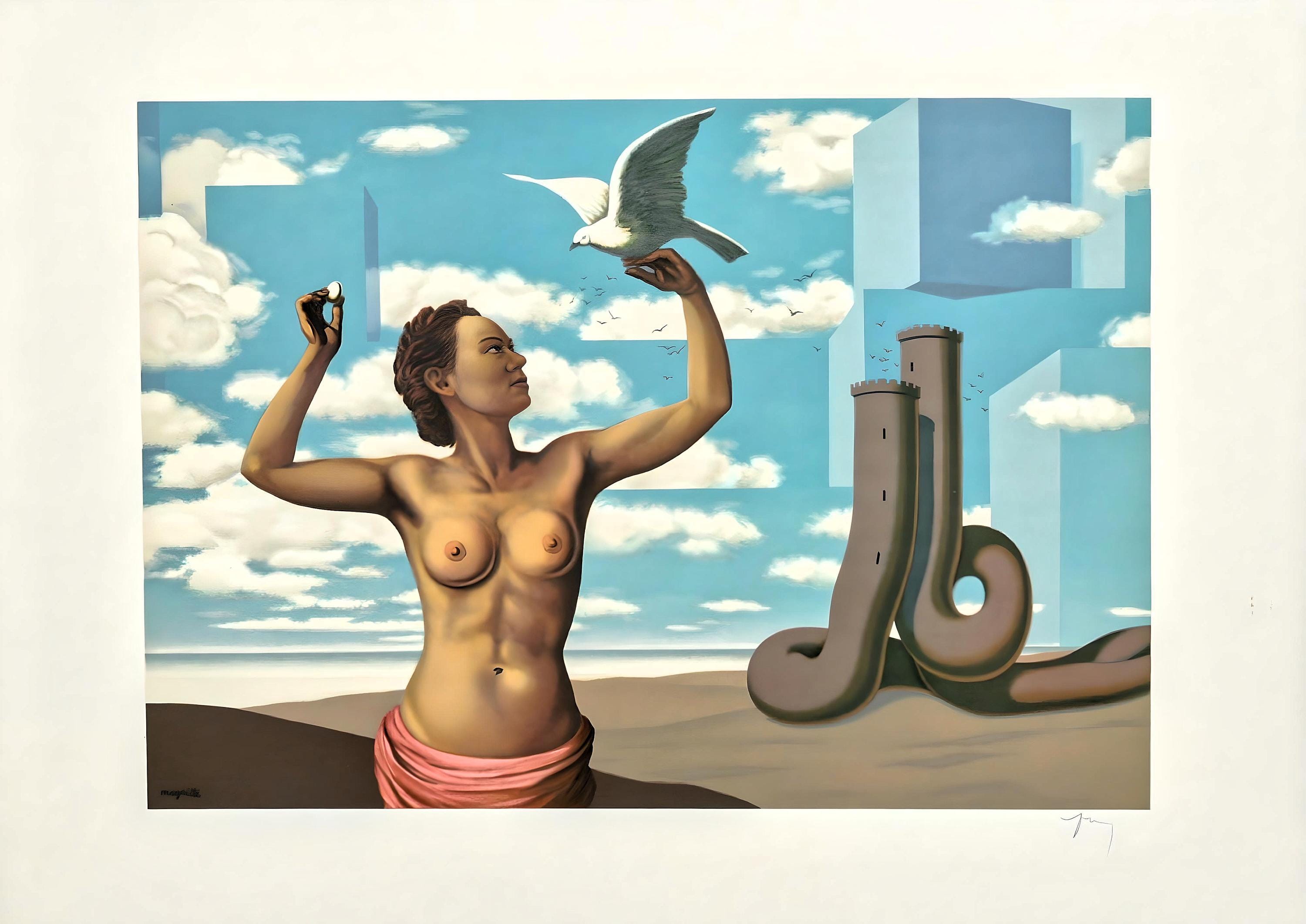 René Magritte, Une Jeune Femme Présente avec Grace, Les Enfants Trouvés de Magritte, Limited Edition Lithograph