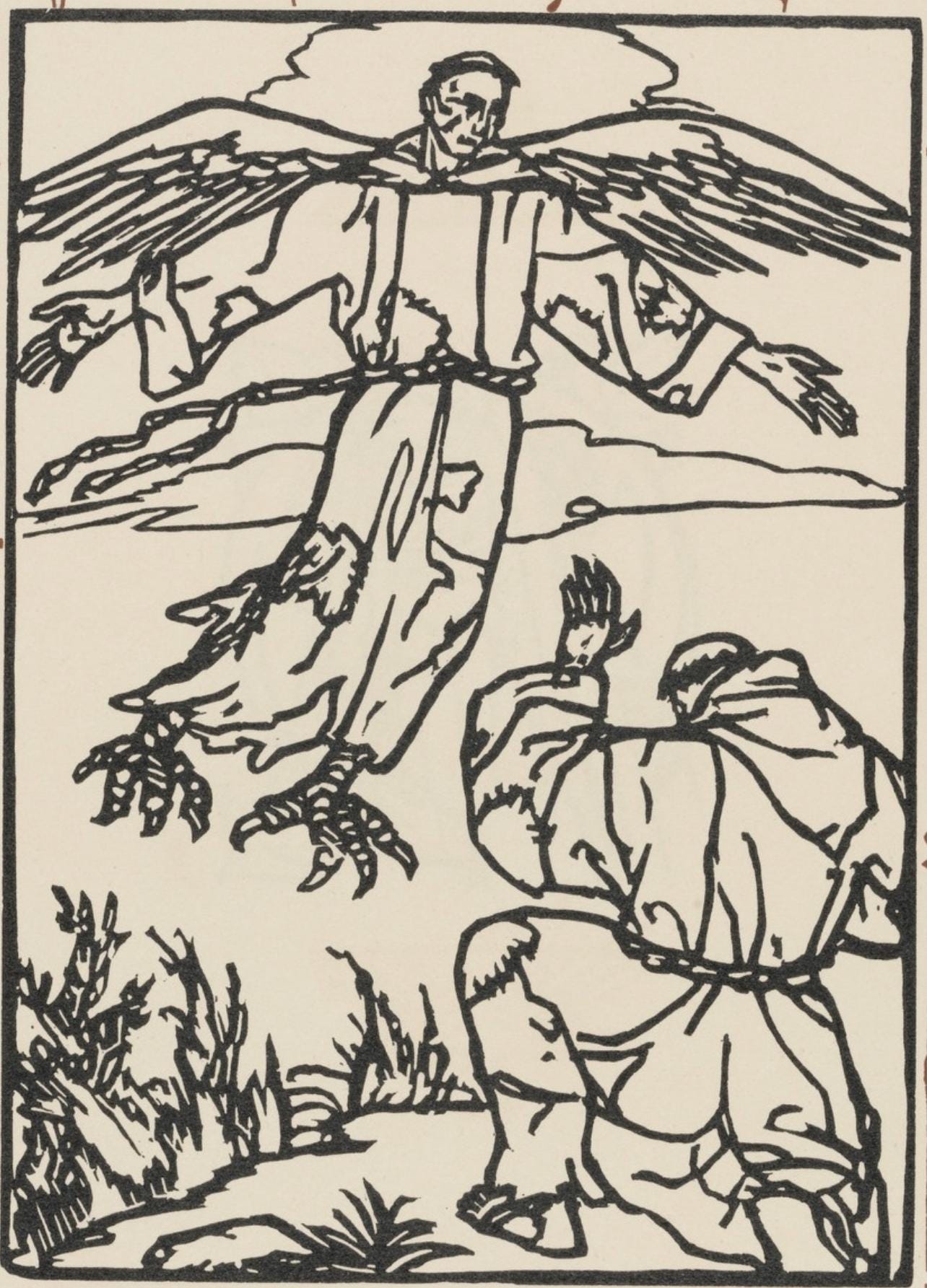Émile Bernard, Composition (Morane, No. 100), Les Petites Fleurs de St. Françoise, Limited Edition Woodcut