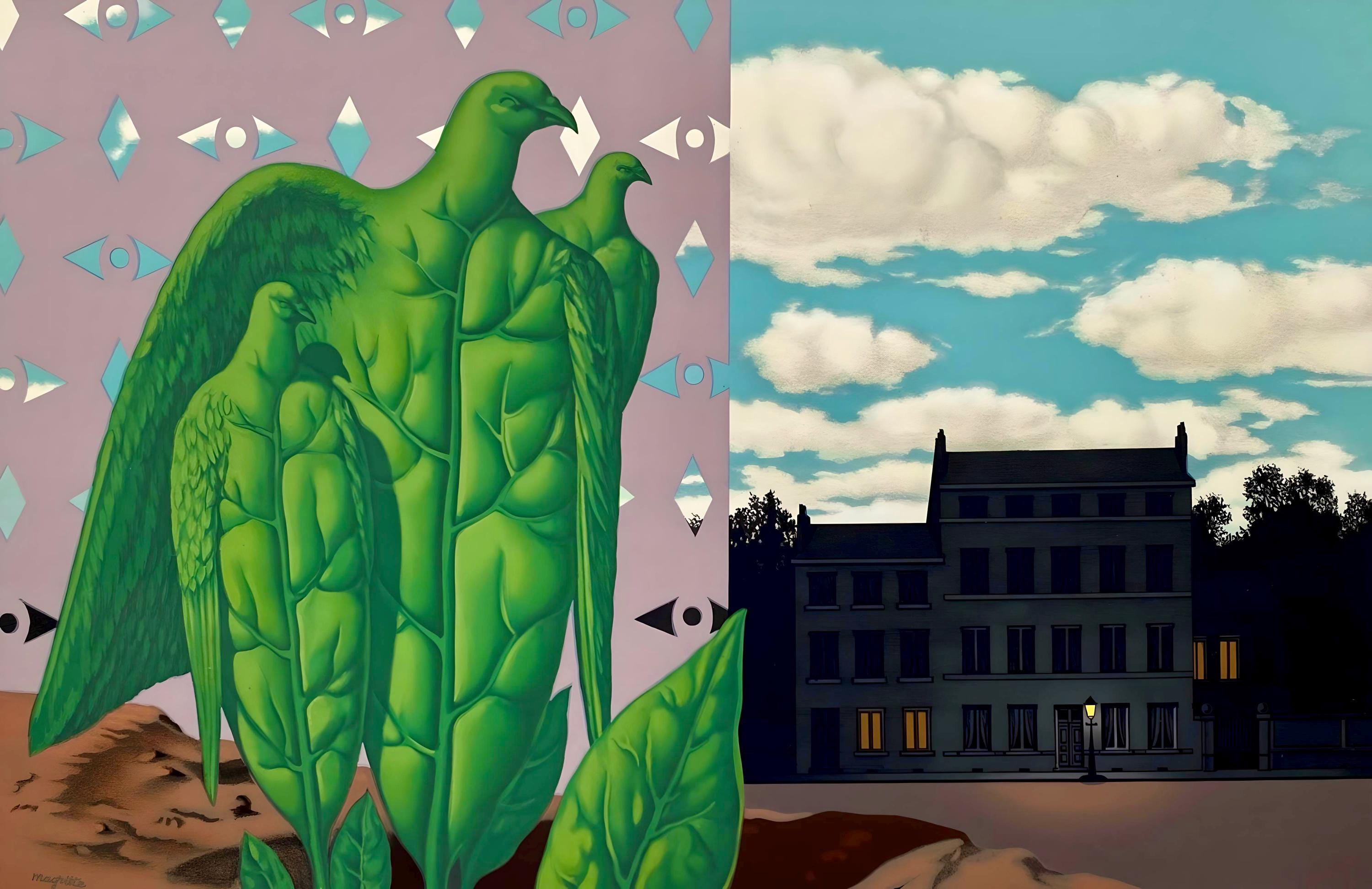 René Magritte, Les Grands Oiseaux sont Ceux de L'Ile au Trésor, Les Enfants Trouvés de Magritte, Limited Edition Lithograph