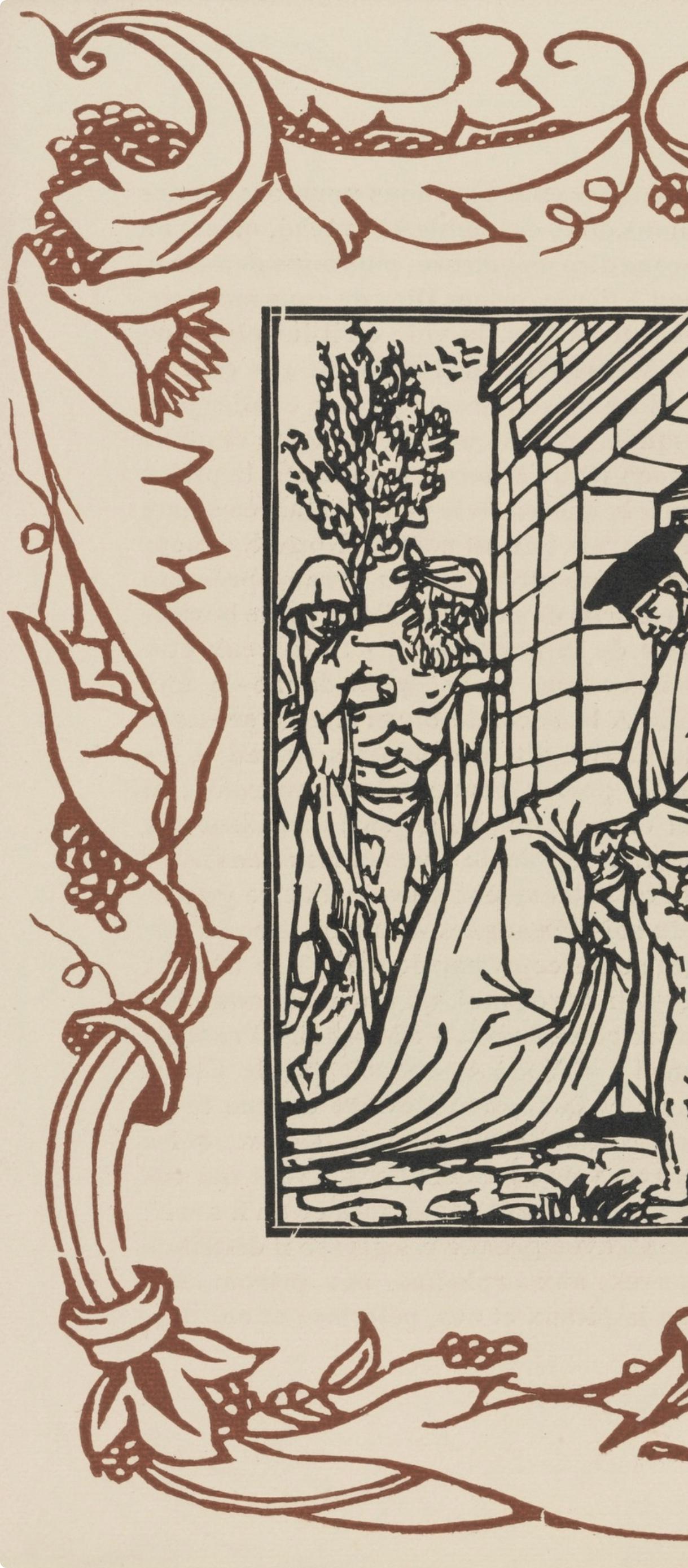 Émile Bernard, Composition (Morane, No. 100), Les Petites Fleurs de St. Françoise, Limited Edition Woodcut