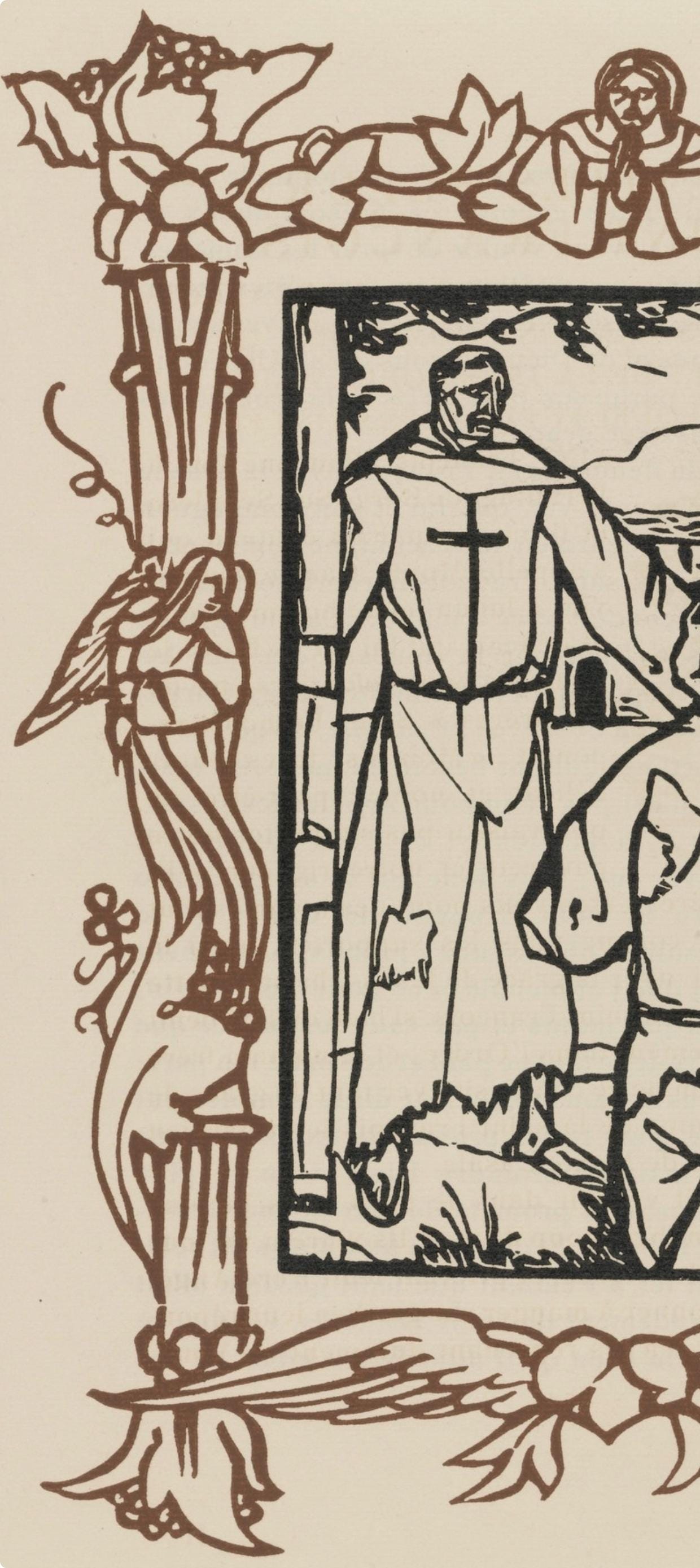 Émile Bernard, Composition (Morane, No. 100), Les Petites Fleurs de St. Françoise, Limited Edition Woodcut
