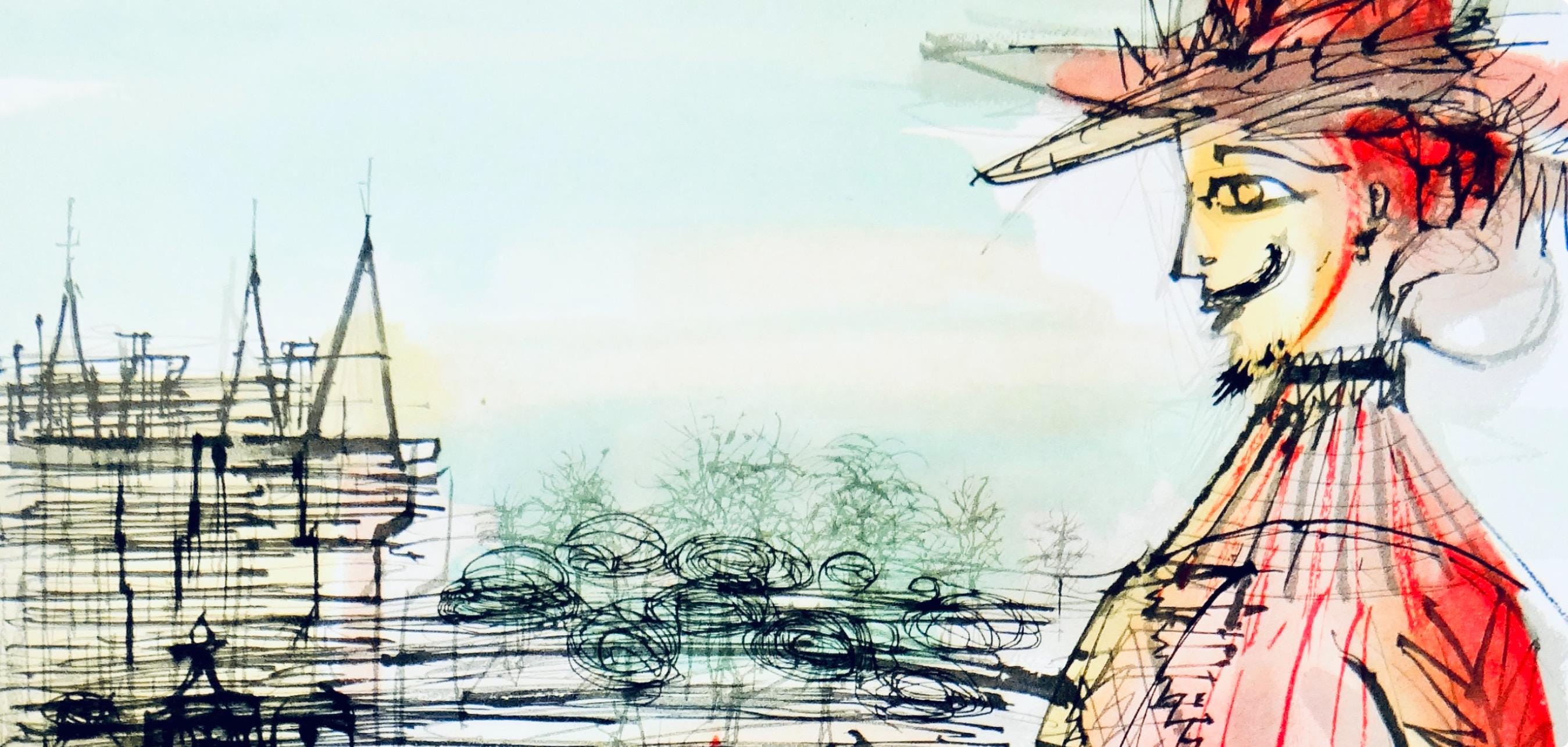 Jean Carzou, Le berger et le roi, Vingt fables de La fontaine, Limited Edition Woodcut