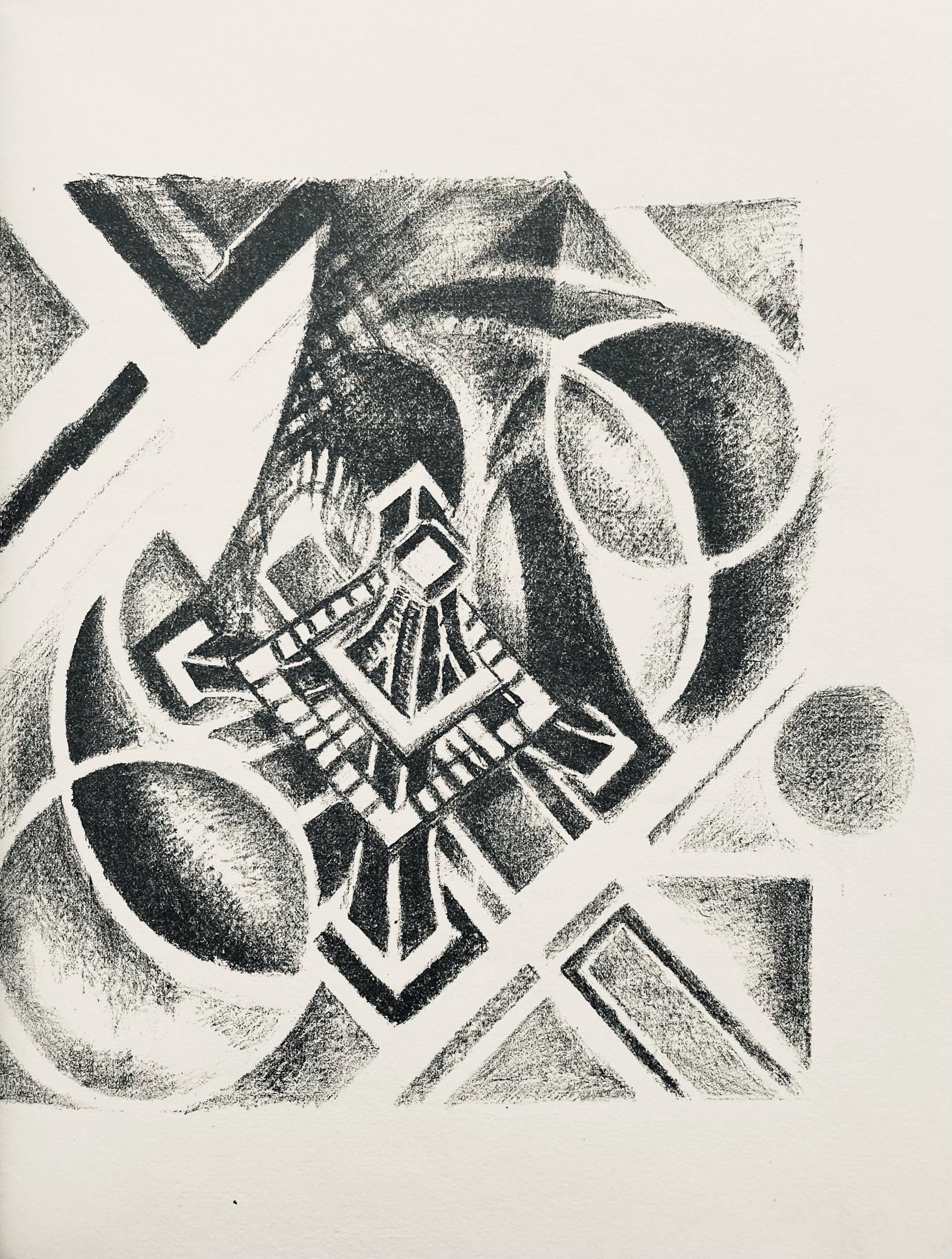 Robert Delaunay, Vue aérienne de la Tour (Habasque 720-728), Allo! Paris!, Limited Edition Lithograph