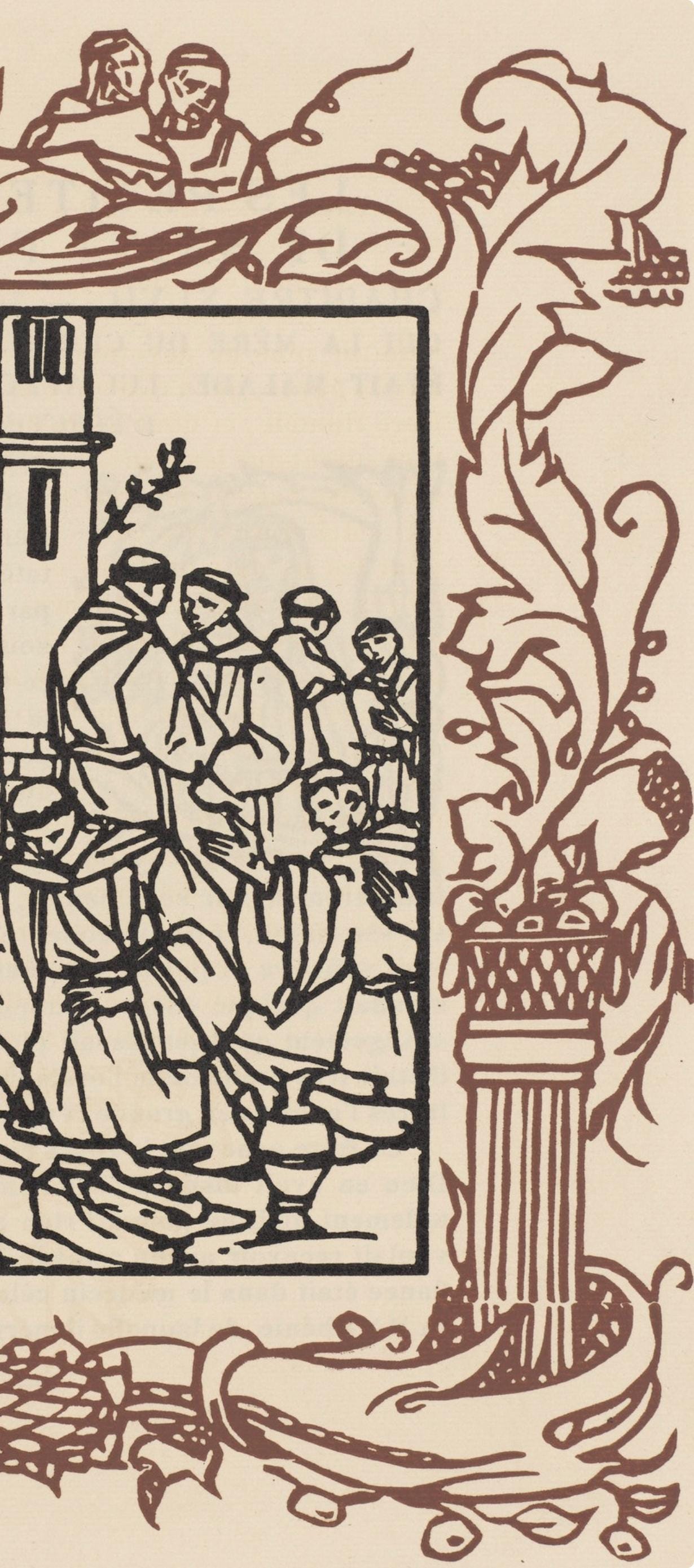 Émile Bernard, Composition (Morane, No. 100), Les Petites Fleurs de St. Françoise, Limited Edition Woodcut