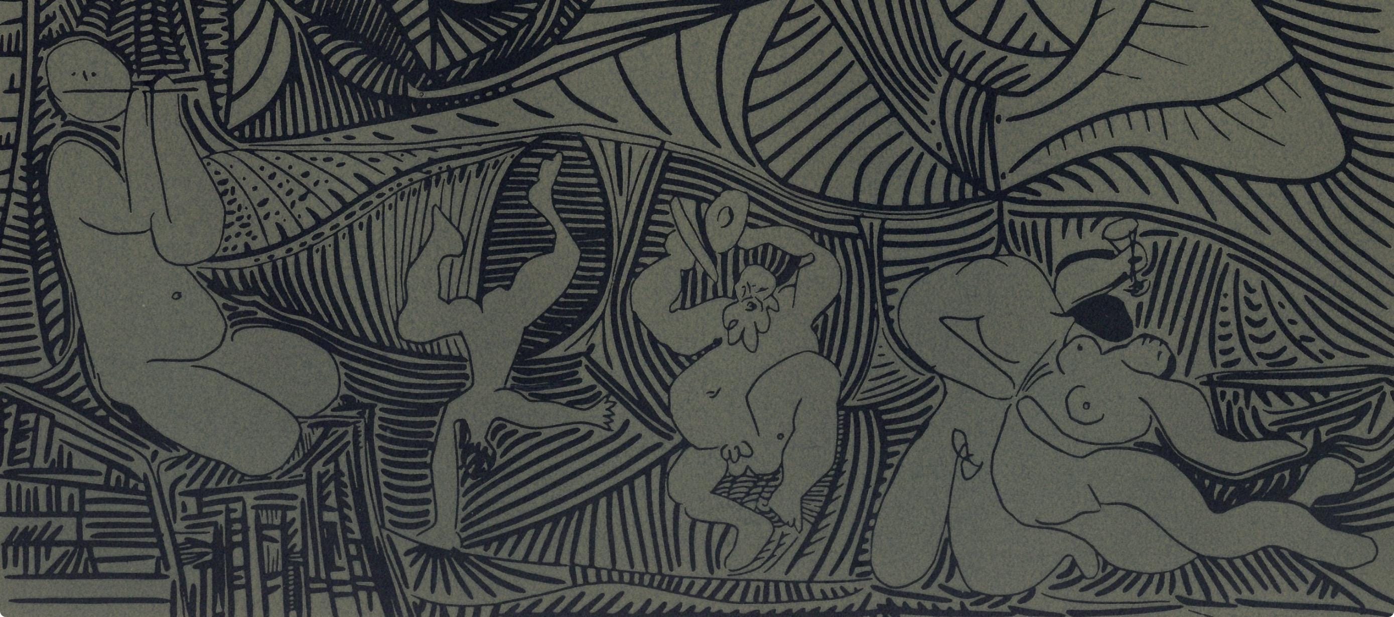 Pablo Picasso, Bacchanal with an Owl (Orozco 214), Grabados al linóleo, Limited Edition Linocut